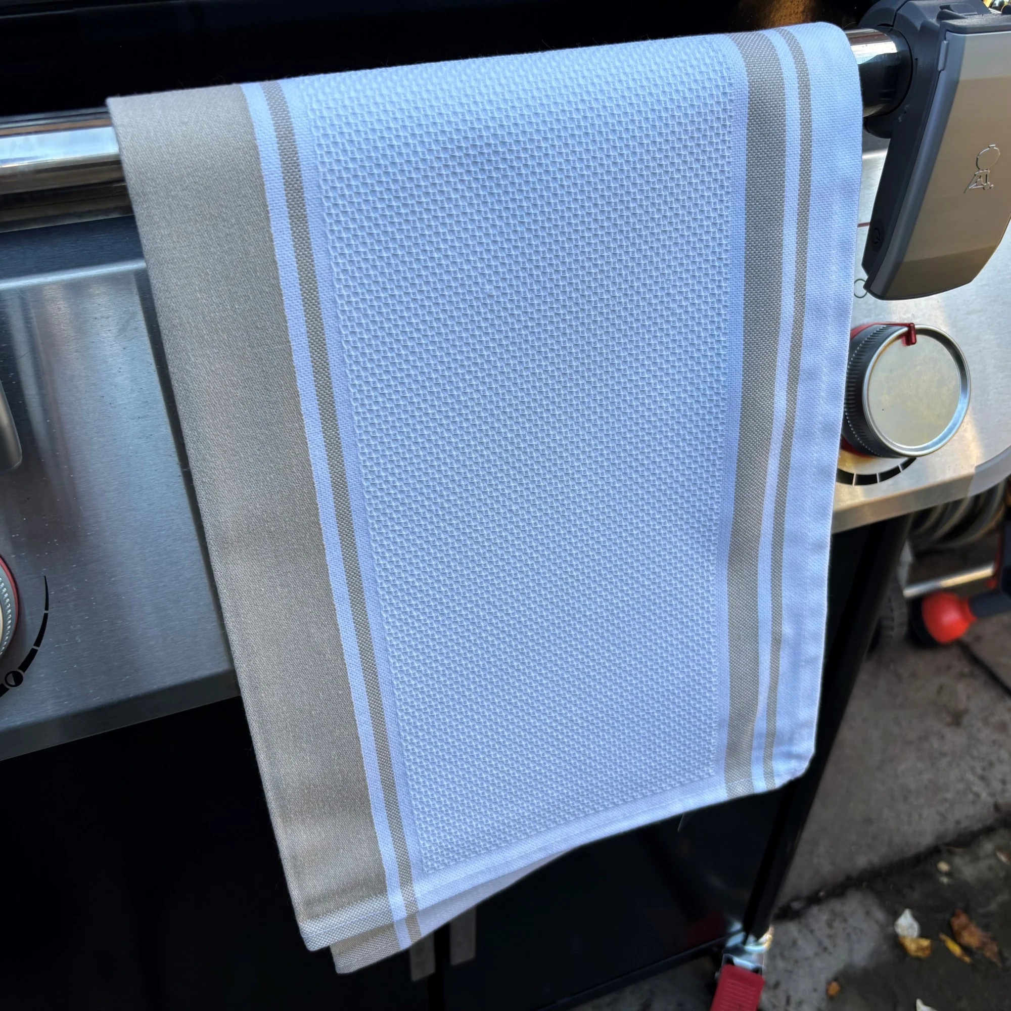 Waffle CottonTea Towel in Stone