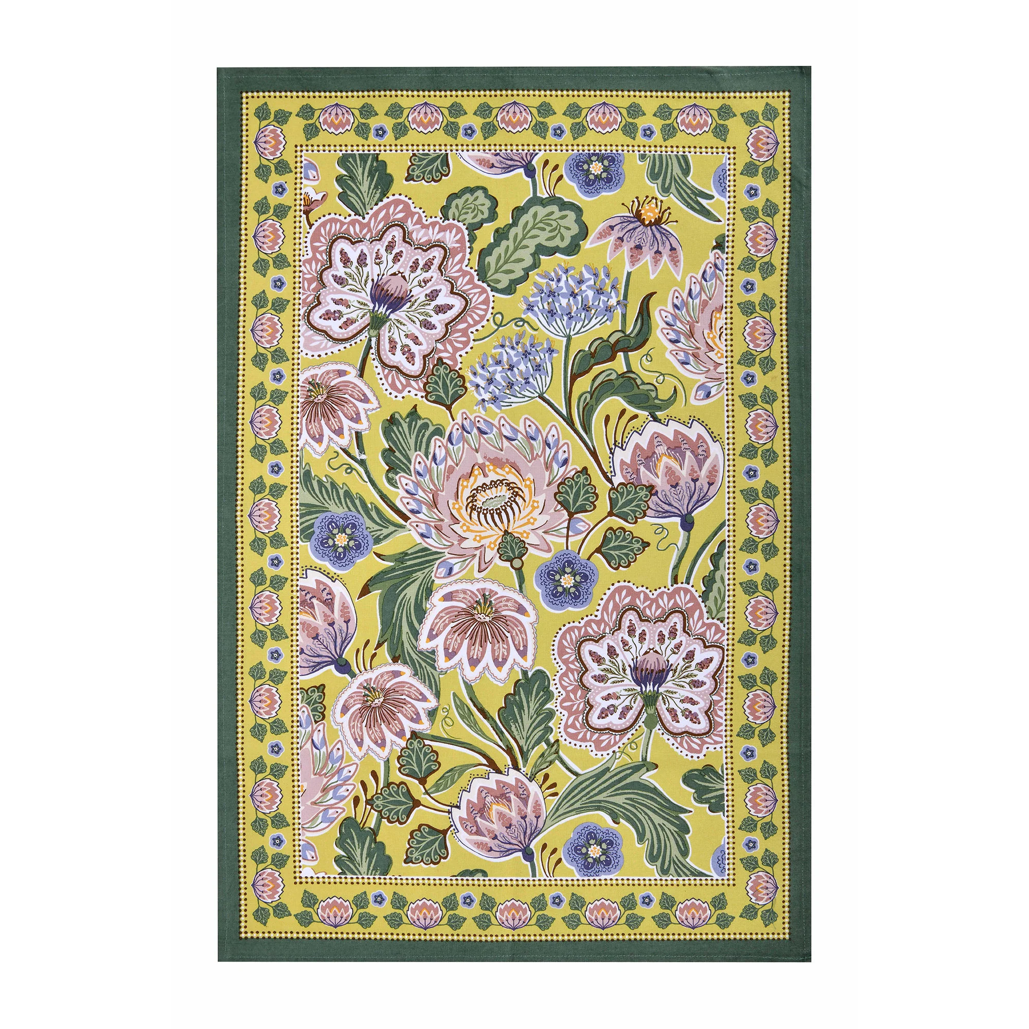 Emmeline Cotton Tea Towel in Green
