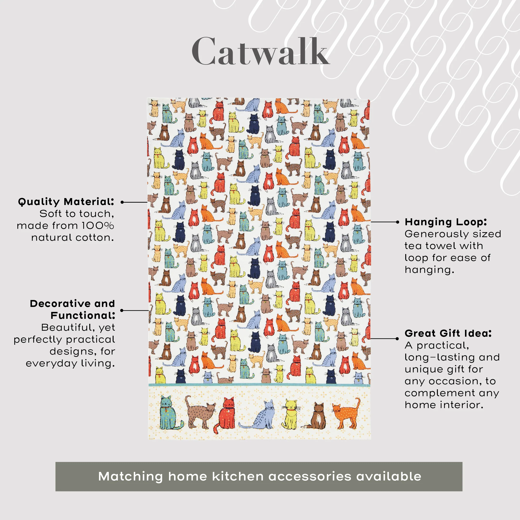 Catwalk Cotton Tea Towel in Multicolour