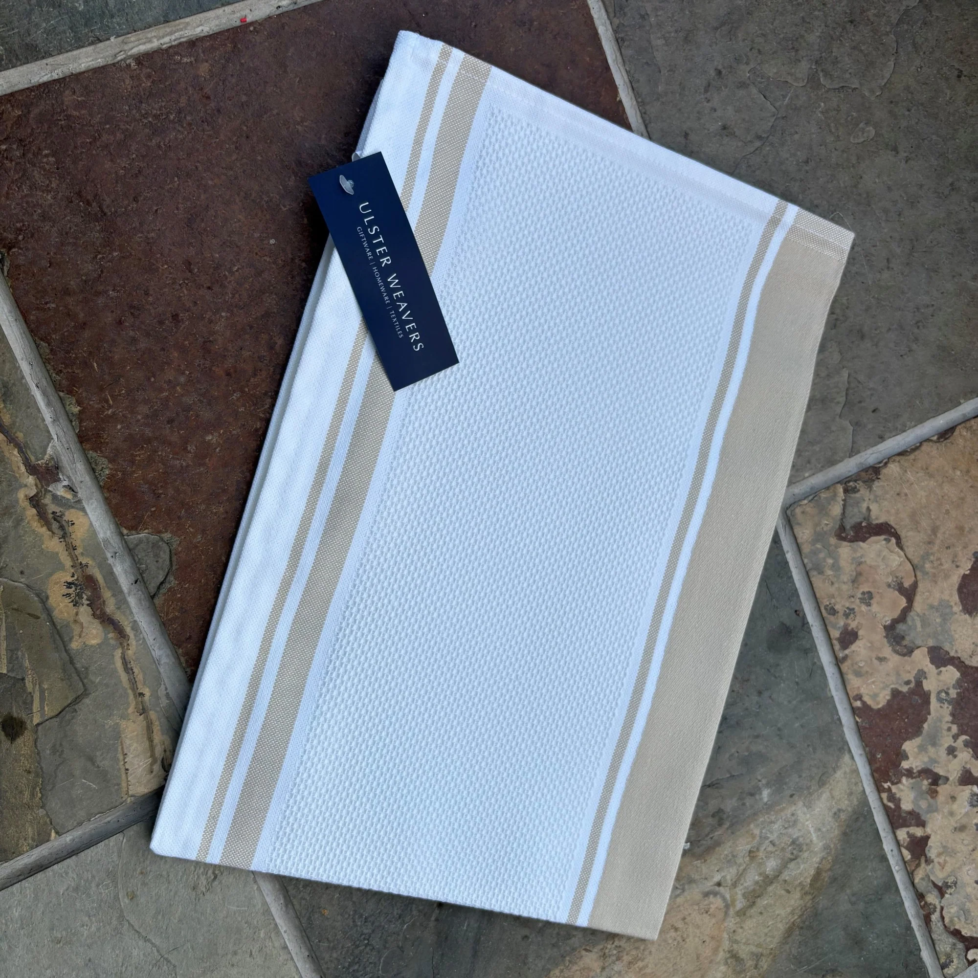 Waffle CottonTea Towel in Stone