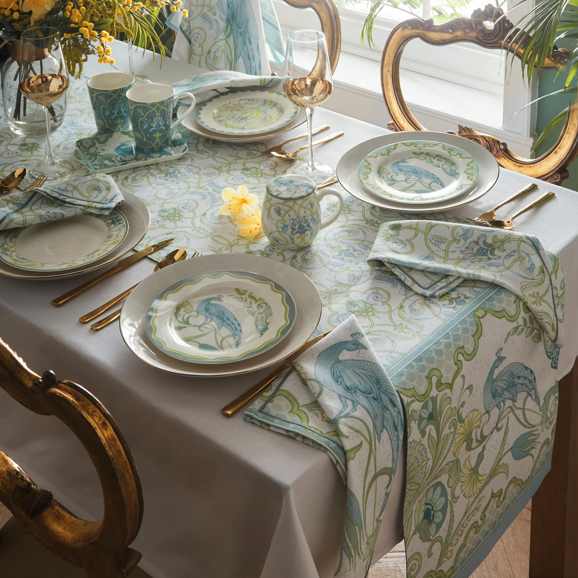 Palm Court Cotton Tea Towel 2 Pack in Green