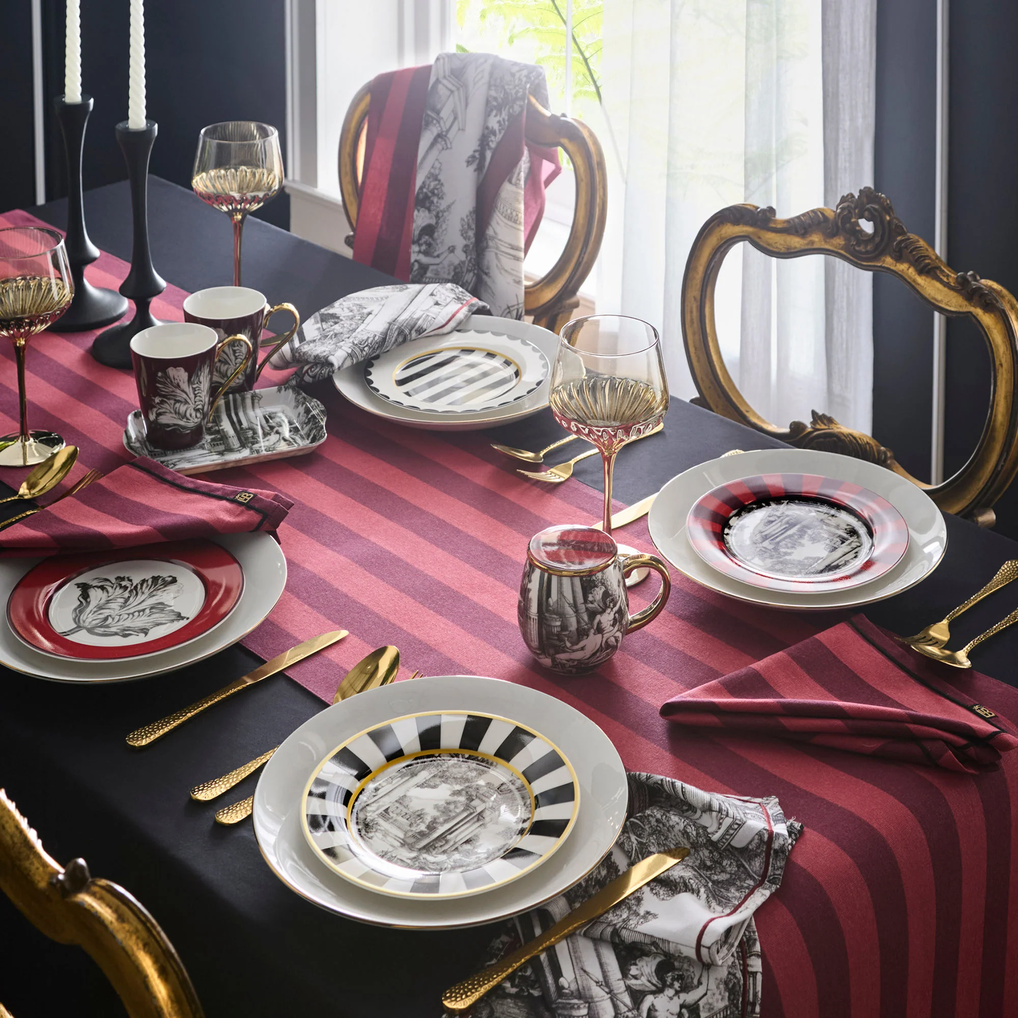 Festivo Cotton Tea Towel 2 Pack in Red