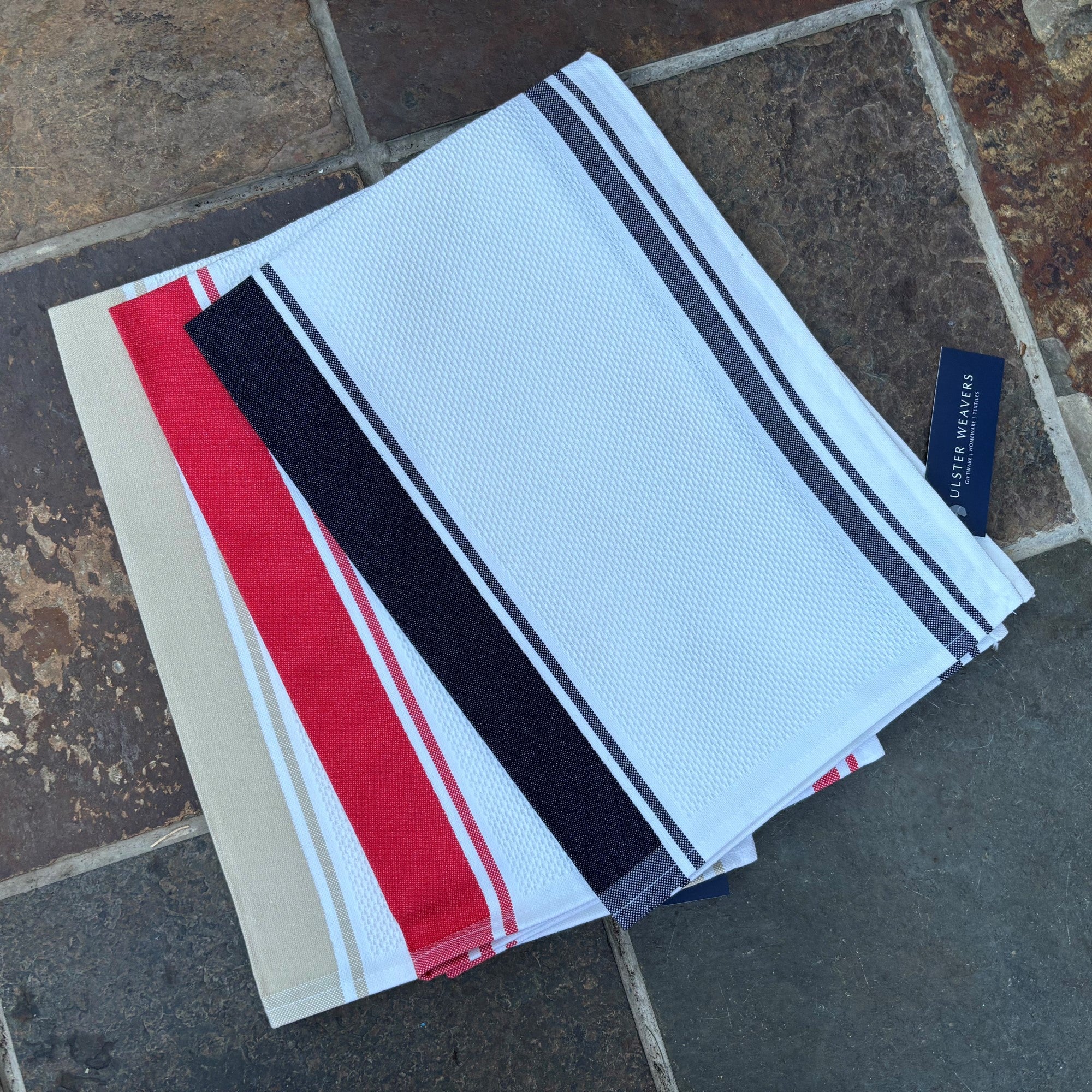 Waffle CottonTea Towel in Stone