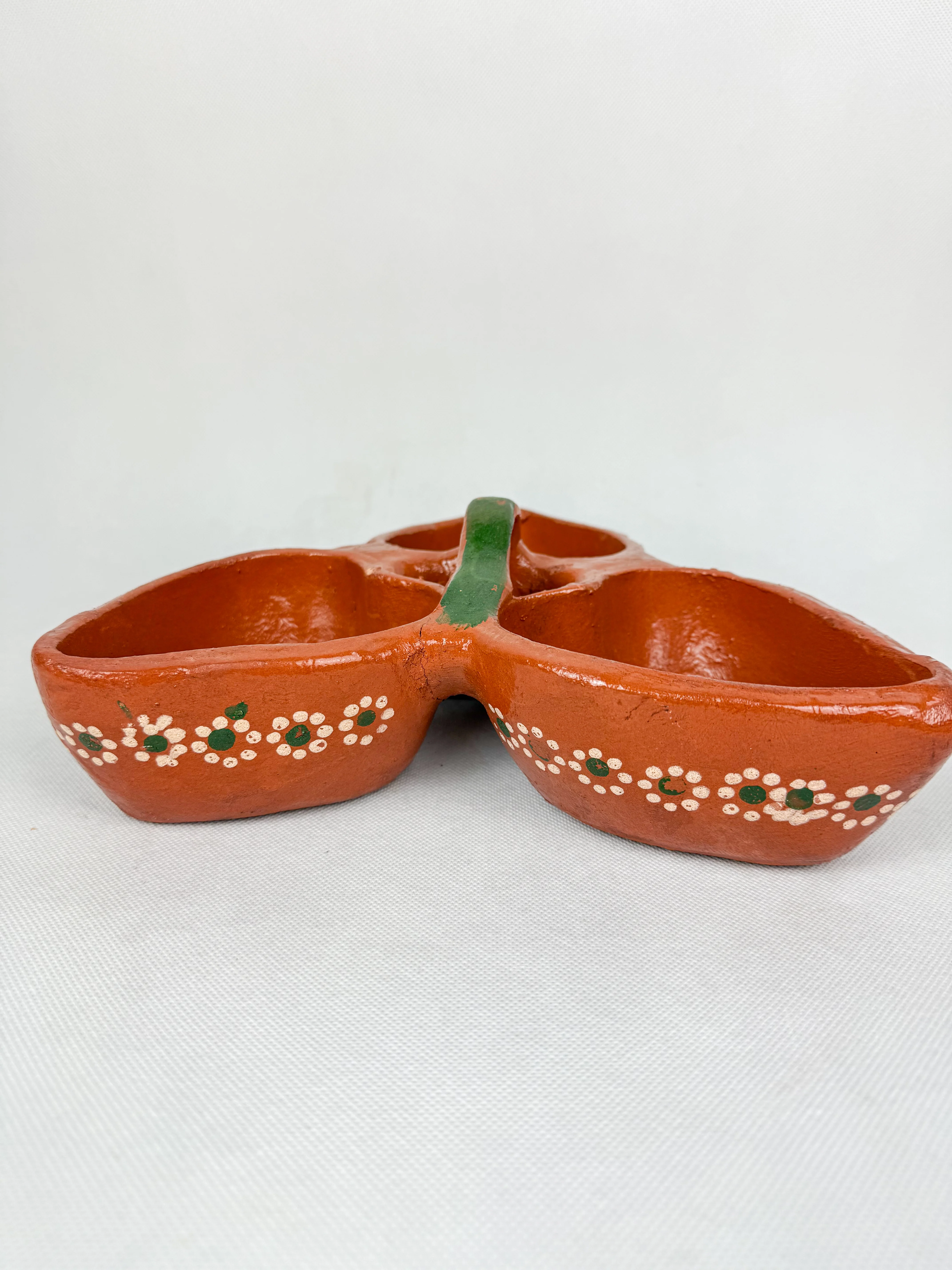 Jalisco Mexican Clay 3 in 1 Bowl Salsera Mexican Salsera 3 en 1 Salsera para Tacos