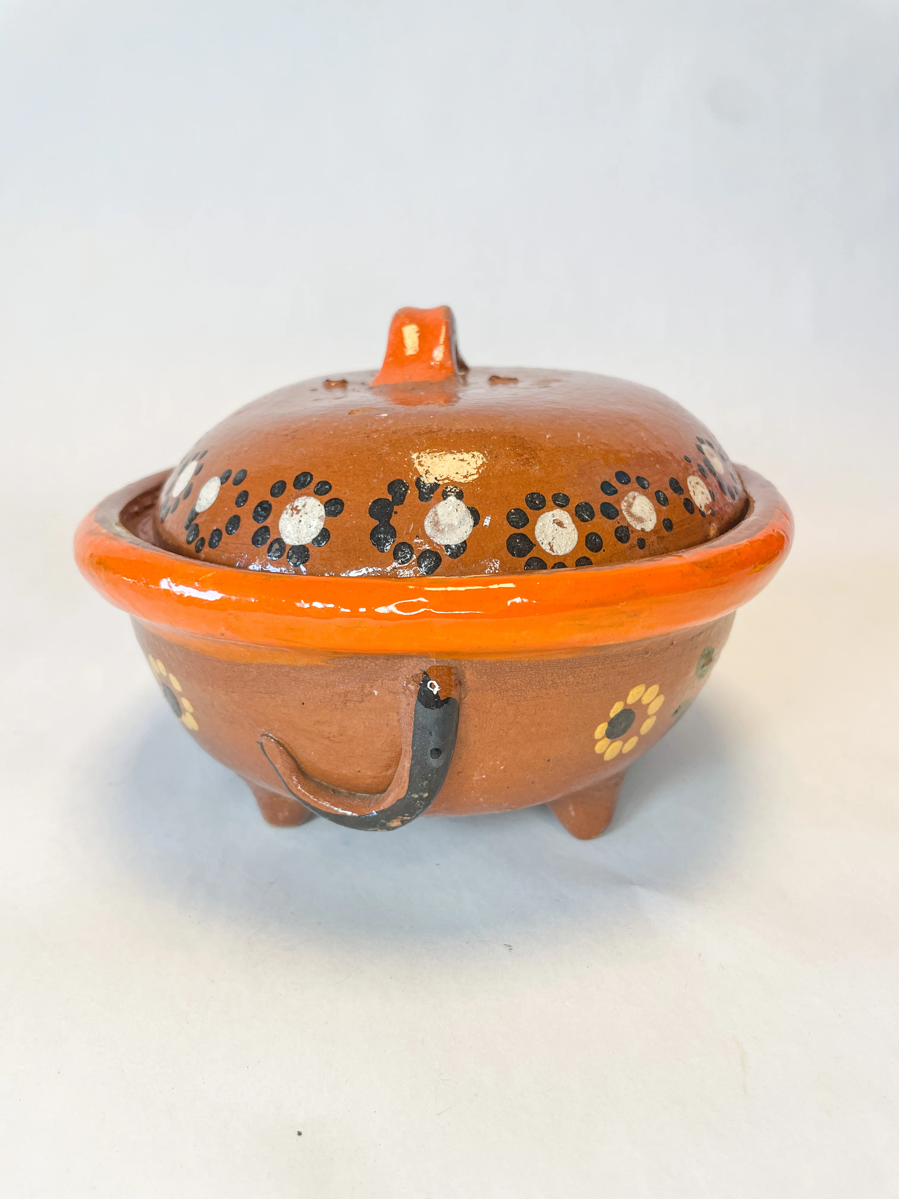 Michoacan Mexican Clay Bowl with Lid Marranito Salsera Mexican Marranitos Puerquitos