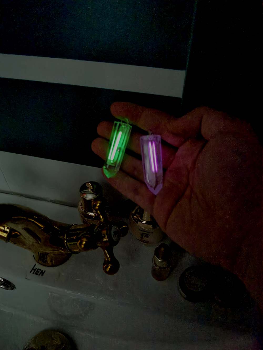 Handcrafted Natural Crystal Tritium Pendant Necklace