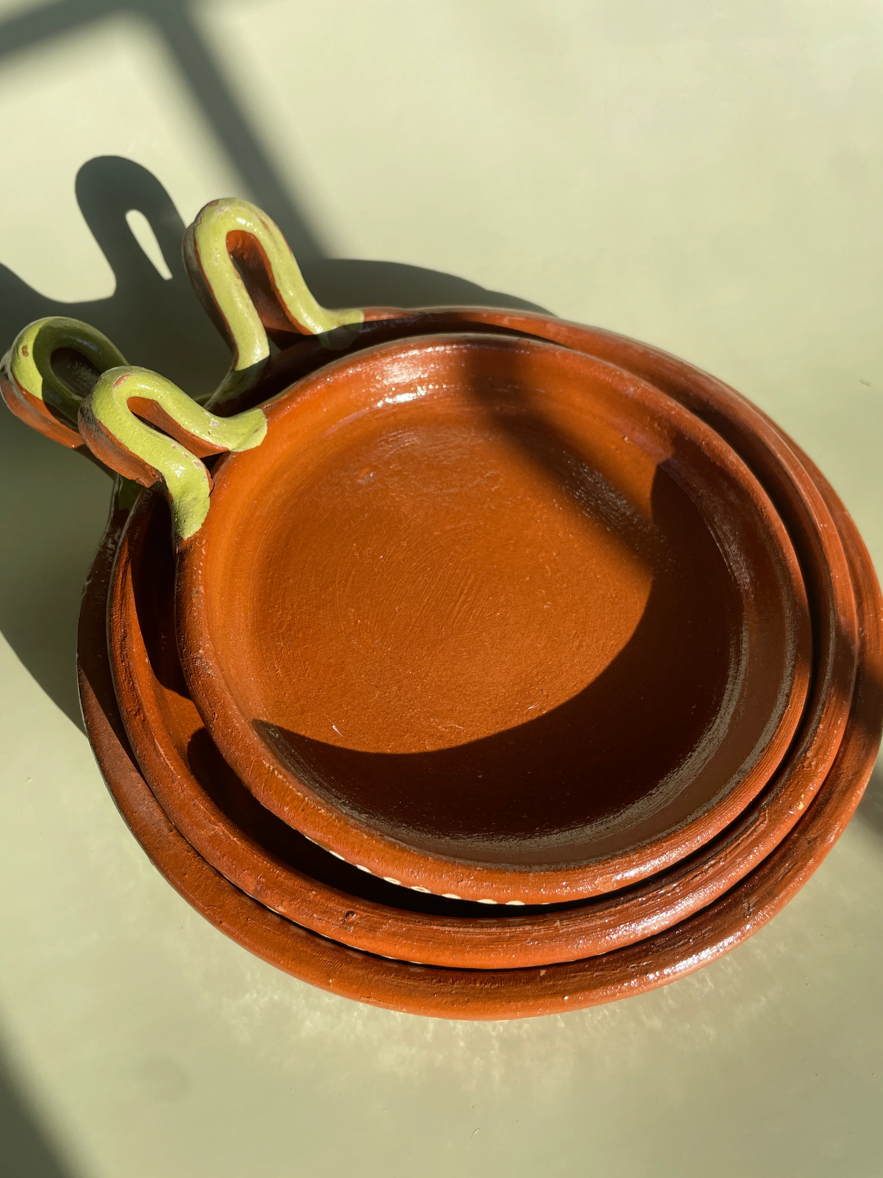 Mexican Terracotta Clay Mini Pans 3 Pc Set Mini Sarten de Barro Fry Pan