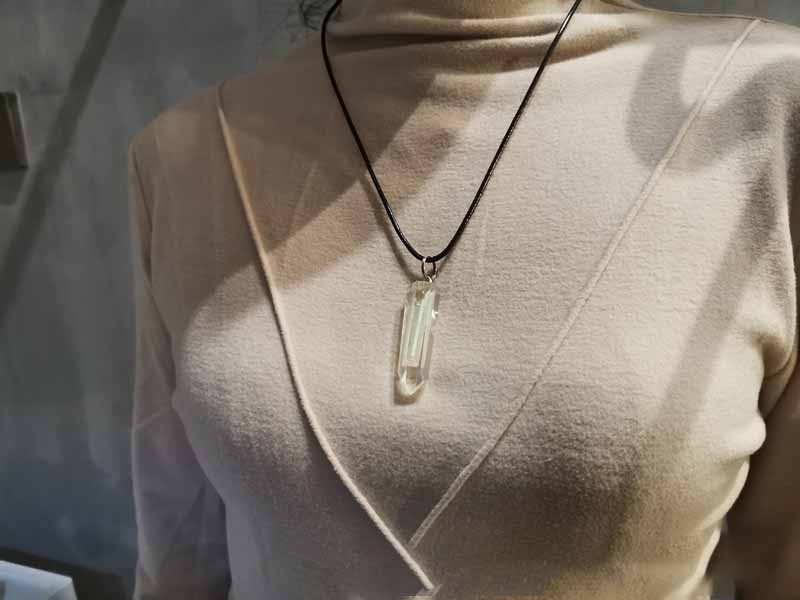 Handcrafted Natural Crystal Tritium Pendant Necklace