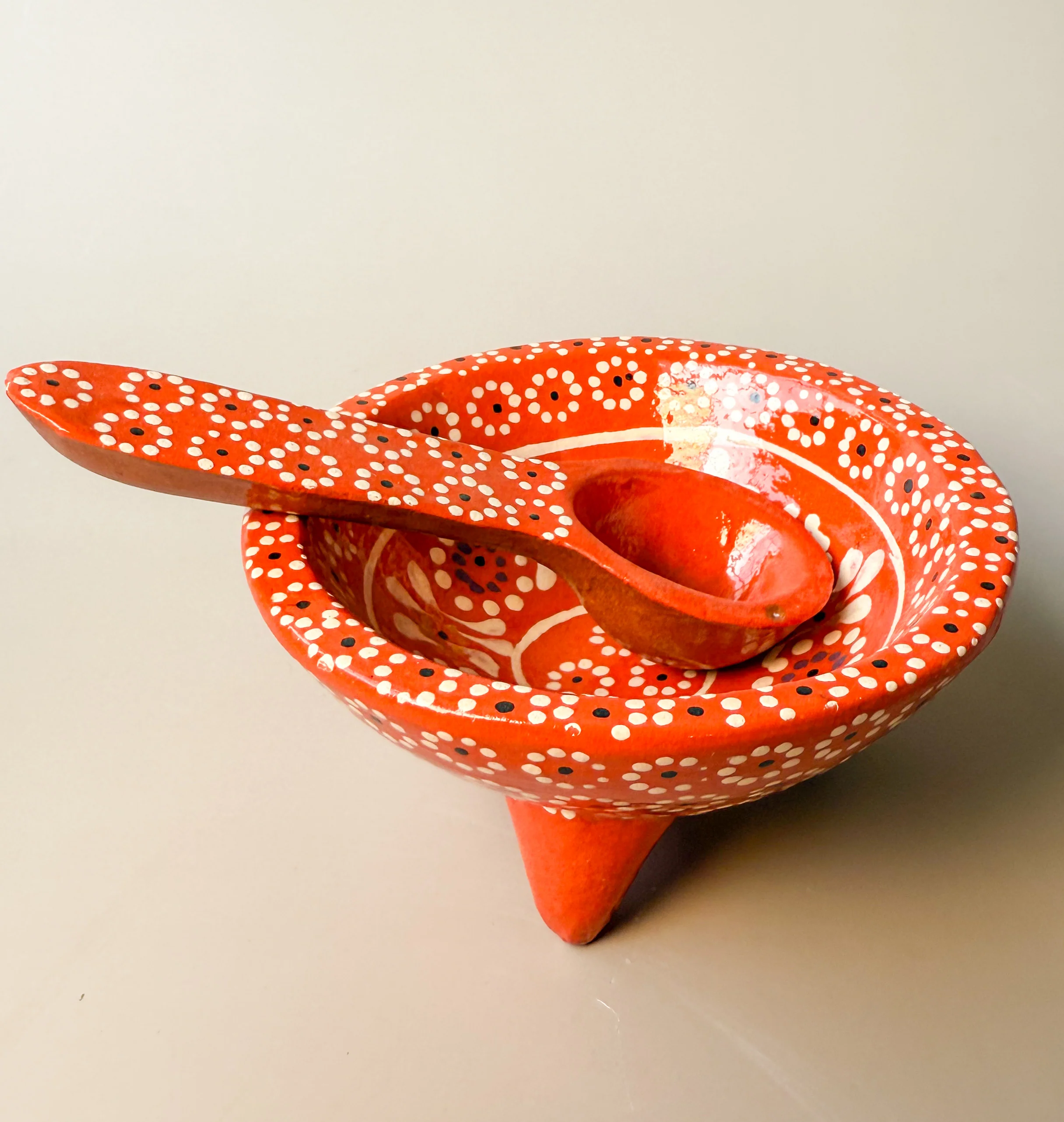 Michoacan Mexican Clay Molcajete Mexican Clay Bowl With Spoon Salsa Bowl With Spoon Traditional Mexican Bowl