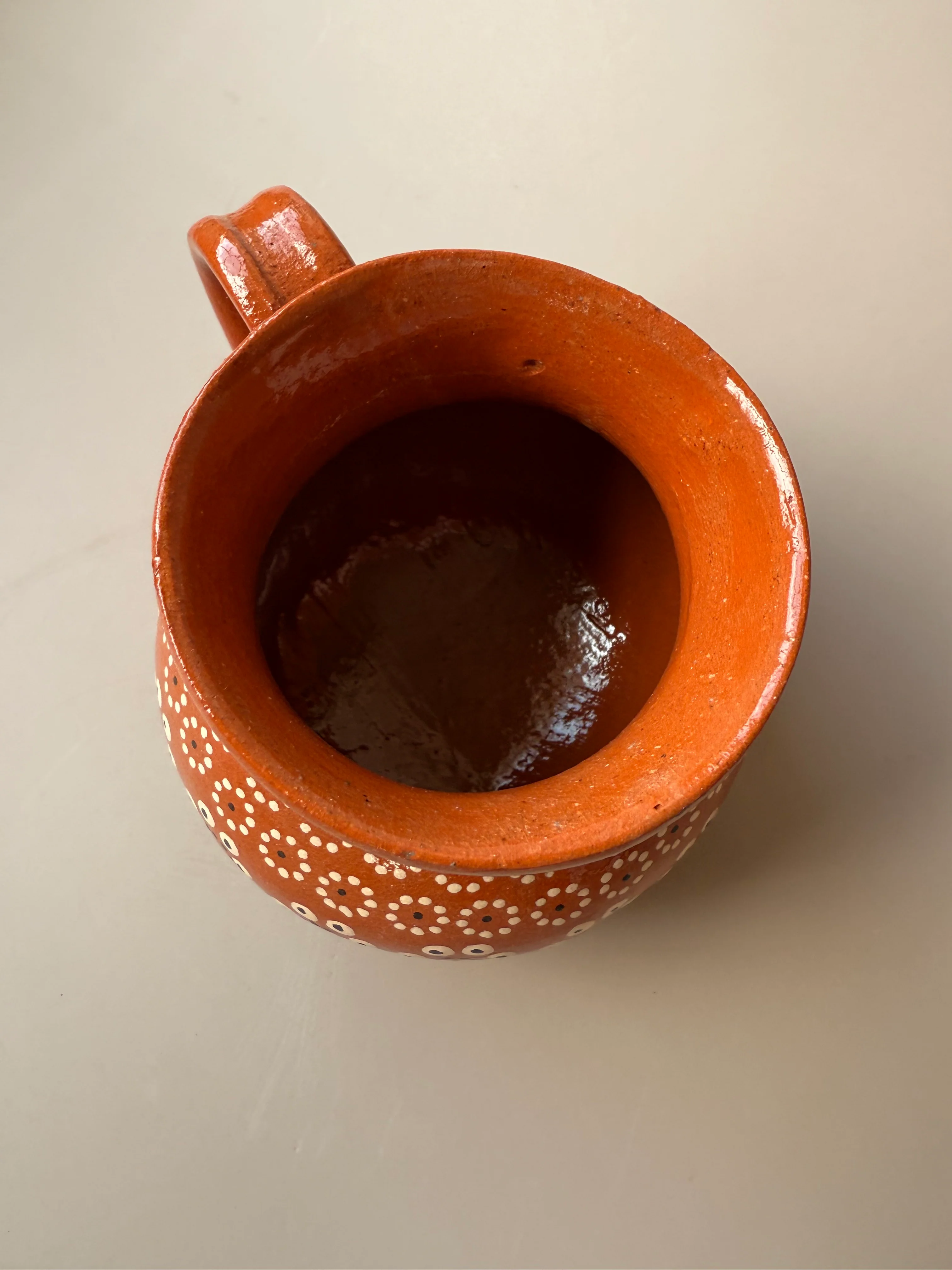 Michoacan Mexican Clay Mugs Set of 2 Capula Design Mugs Clay Mugs