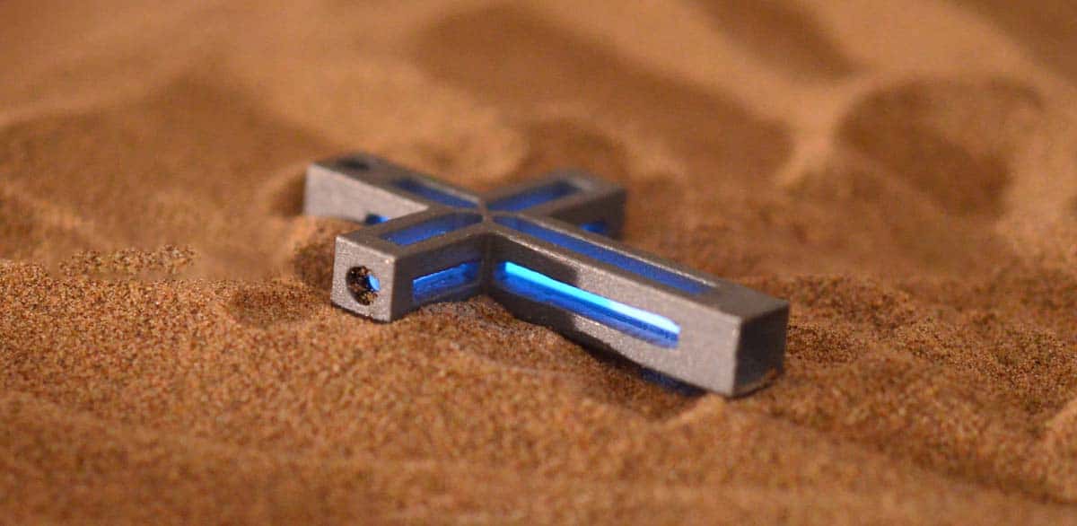 Cyber Tritium Cross Pendant