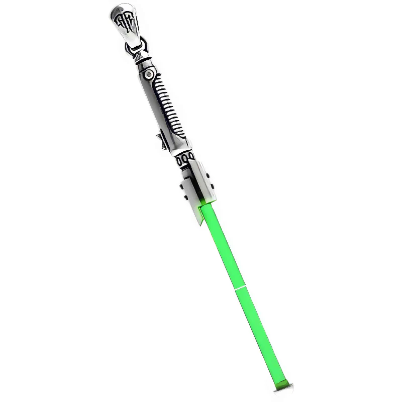 Hand-Carved Mandalorian Lightsaber Tritium Necklace