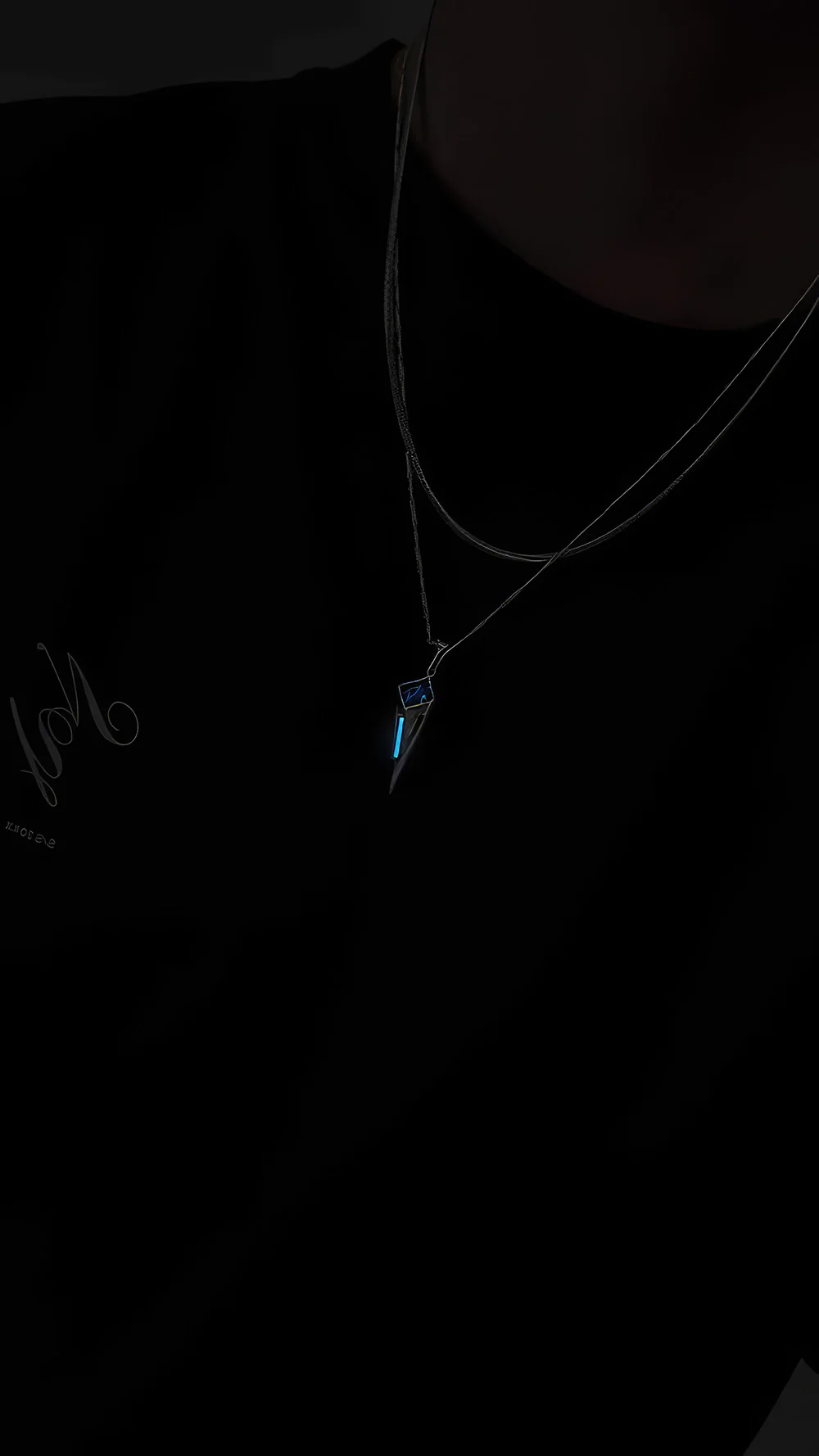 S925 Sterling Silver Tritium Glow Starburst Pendant