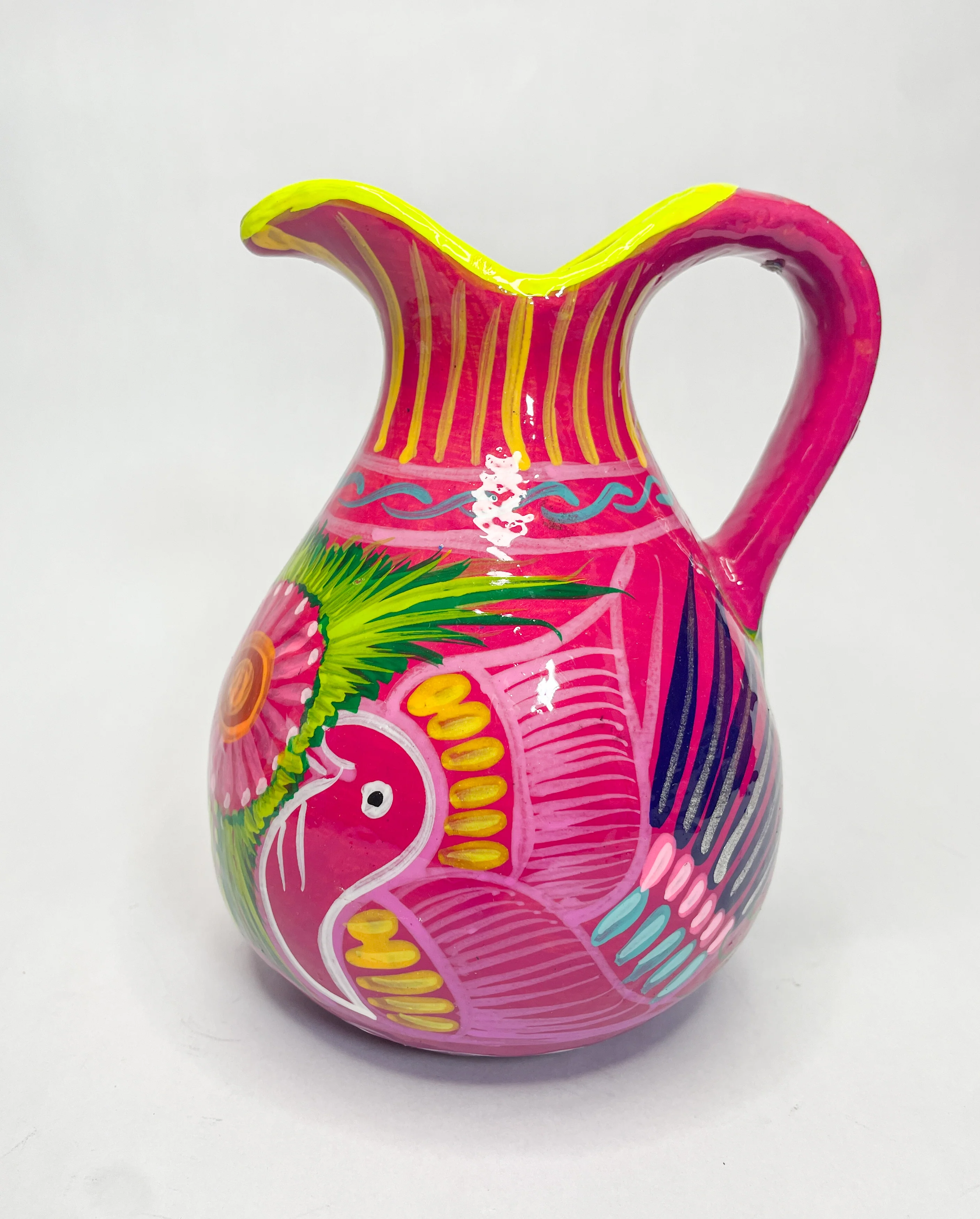 Guerrero Mexican Clay Pitcher Water Pitcher Mexican Clay Pottery Mexican Clay Art Handpainted