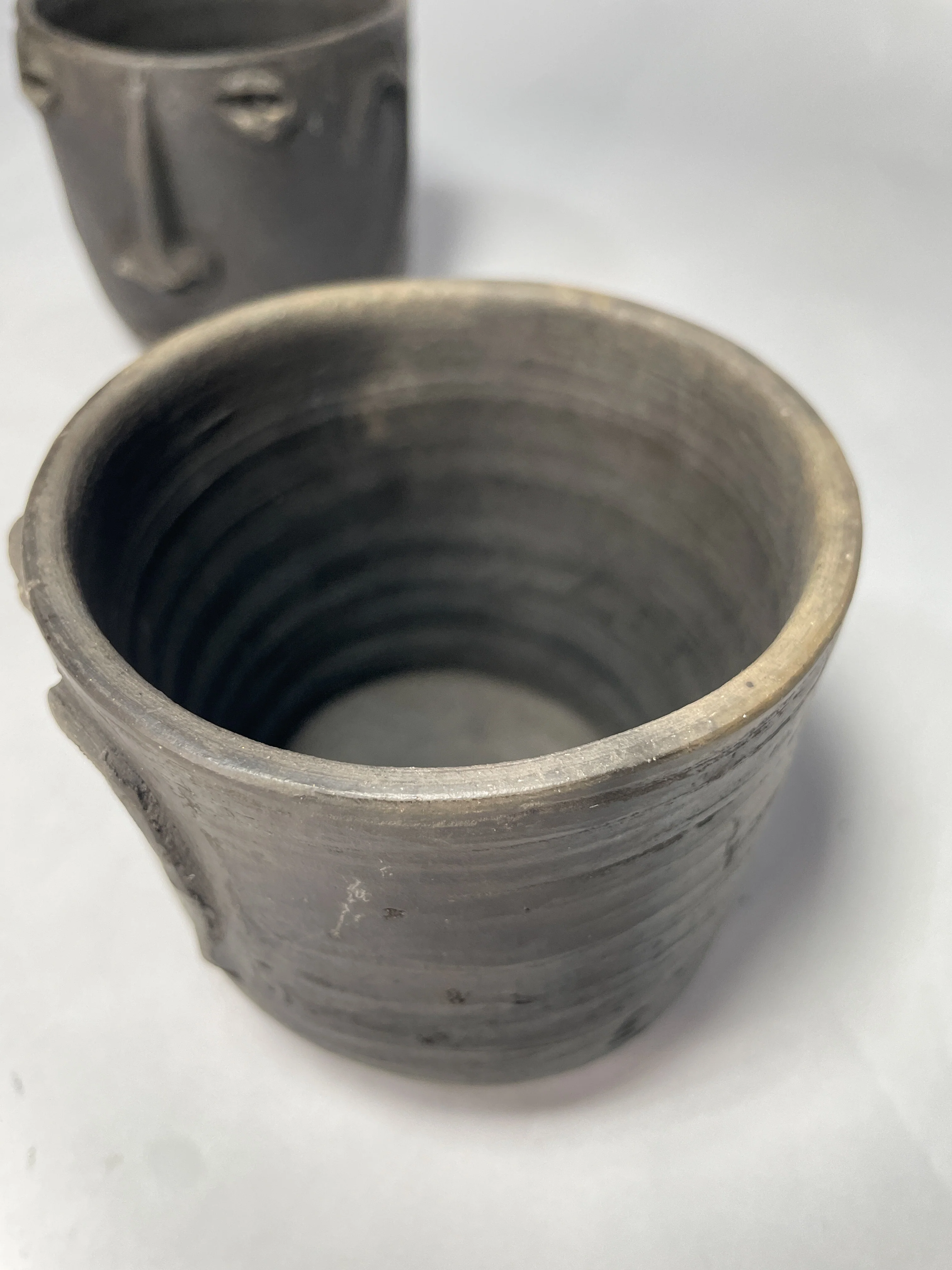 Oaxaca Face Tumblers Set of 2 Vasos de Cara Mexican Cups Oaxaca Clay Pottery