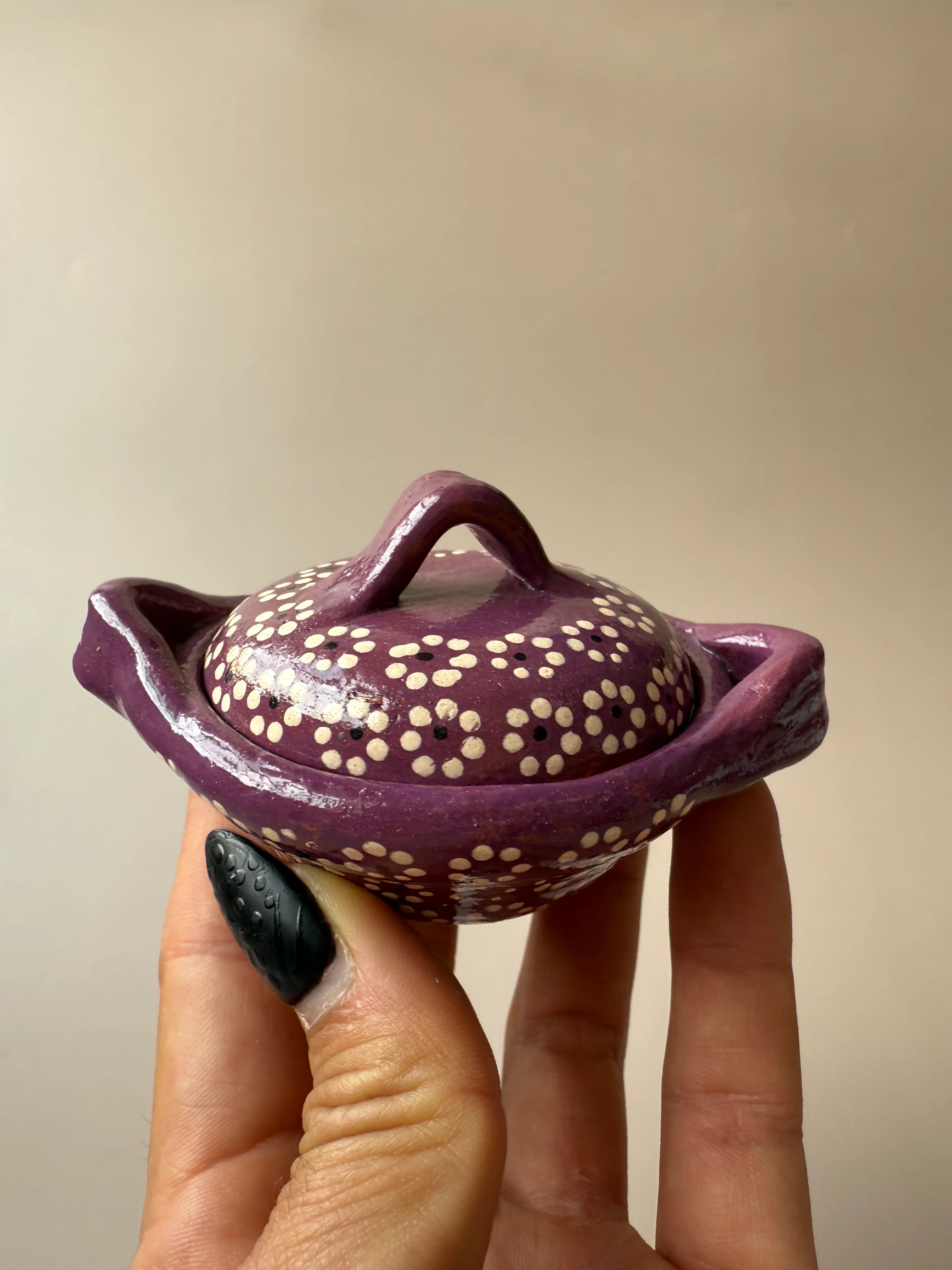 Michoacan Mexican Clay Small Cazuelas Cazuelitas With Lid Casuela De Barro