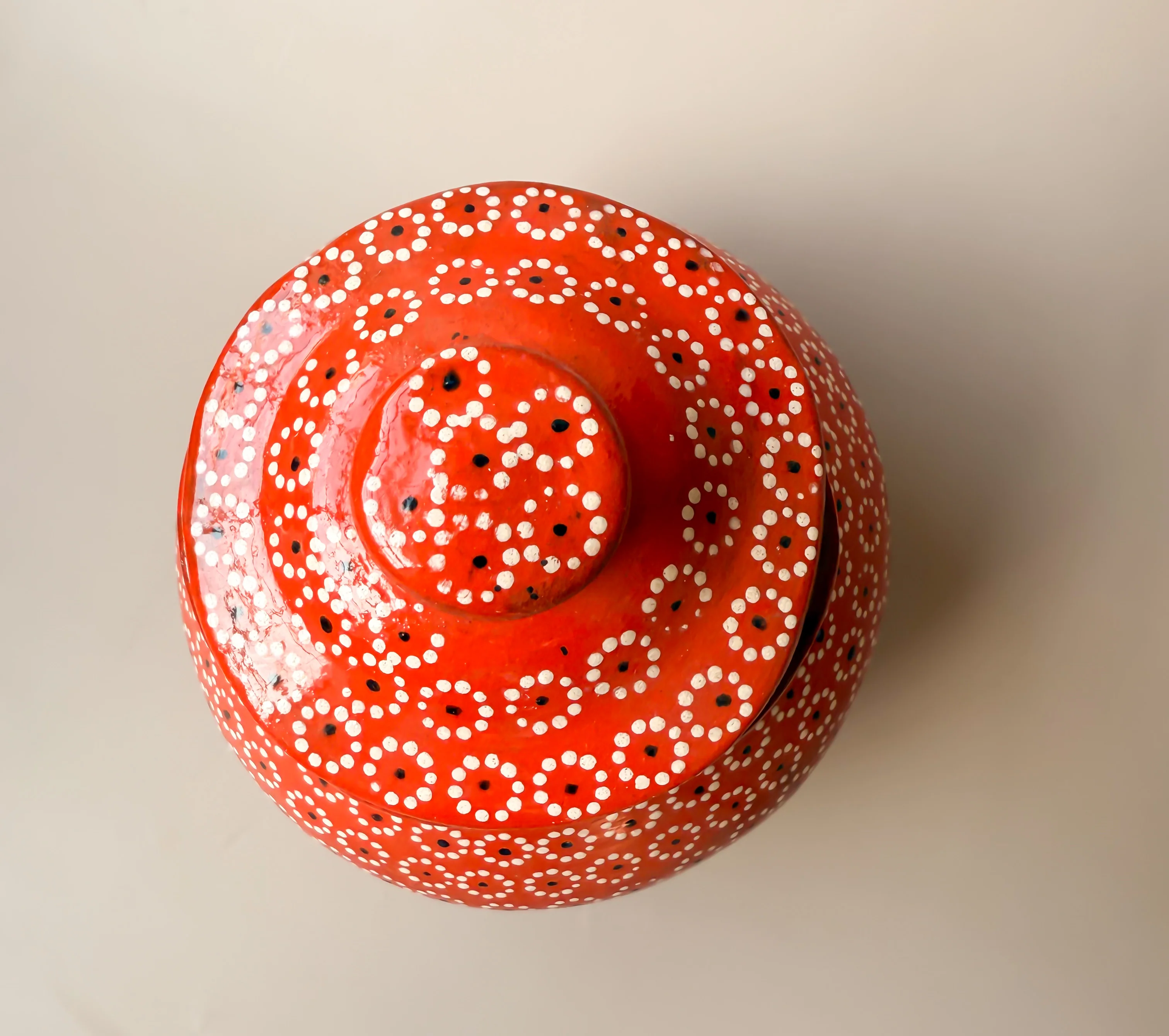 Michoacan Mexican Sugar Bowl Capula Pottery Hand Painted Azucarera de Barro Clay Sugar Bowl