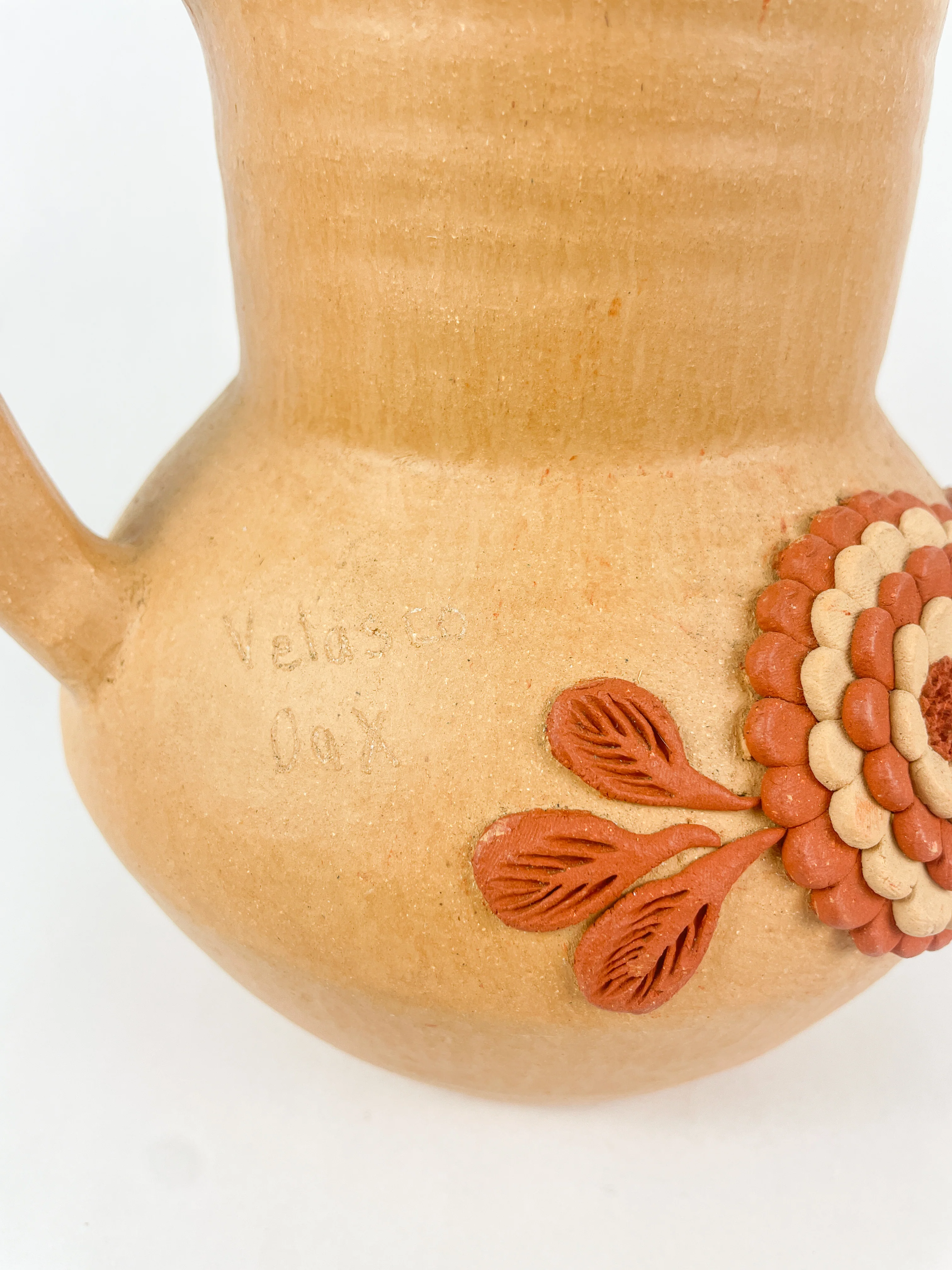 Velasco Oaxaca Pottery Pitcher Jarra Barro Clay Filigrana Oaxacan Pottery Atzompa Pottery Clay Filigree