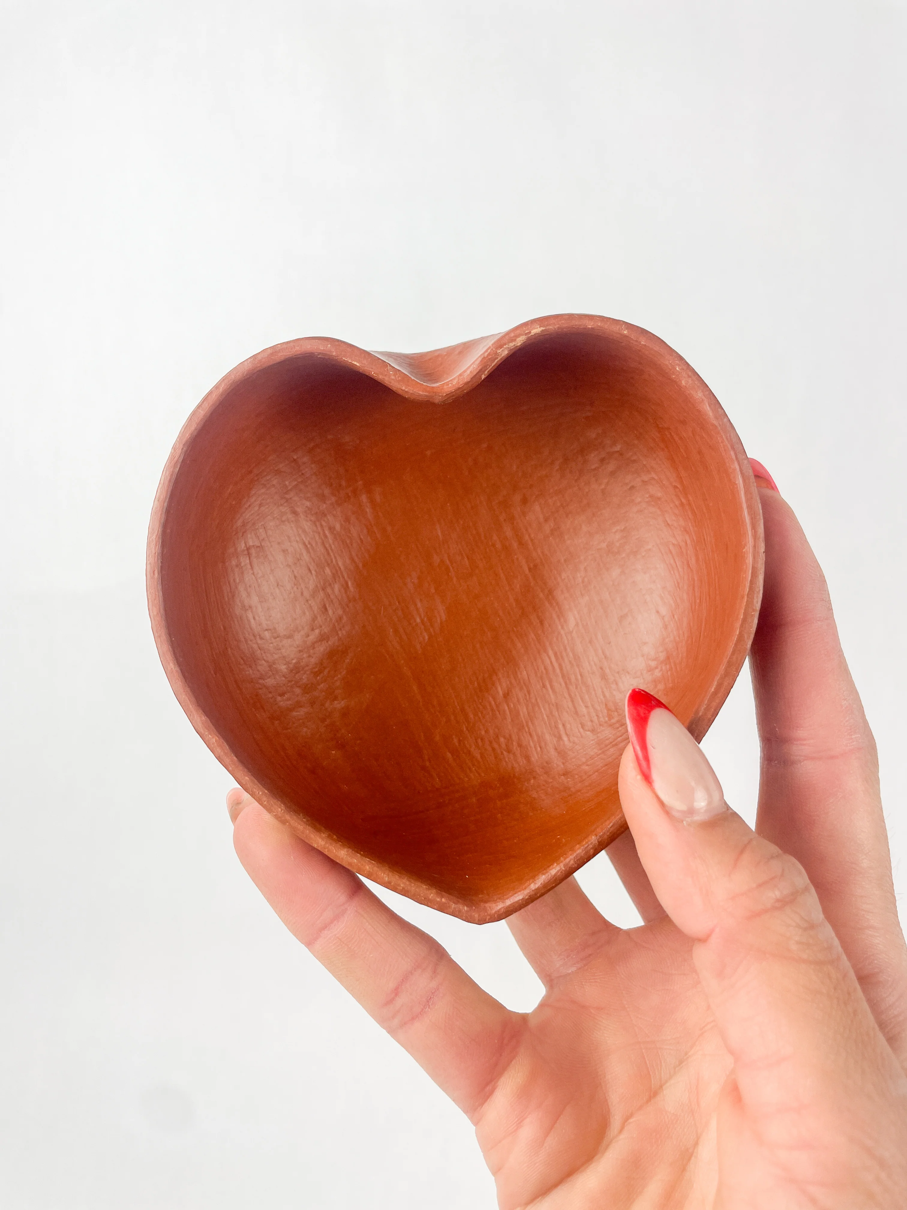 Oaxaca Red Clay Pottery Heart Bowls Set of 2 Mexican Red Clay Pottery Oaxaca Clay Pottery San Marcos Tlapazola Red Clay Pottery