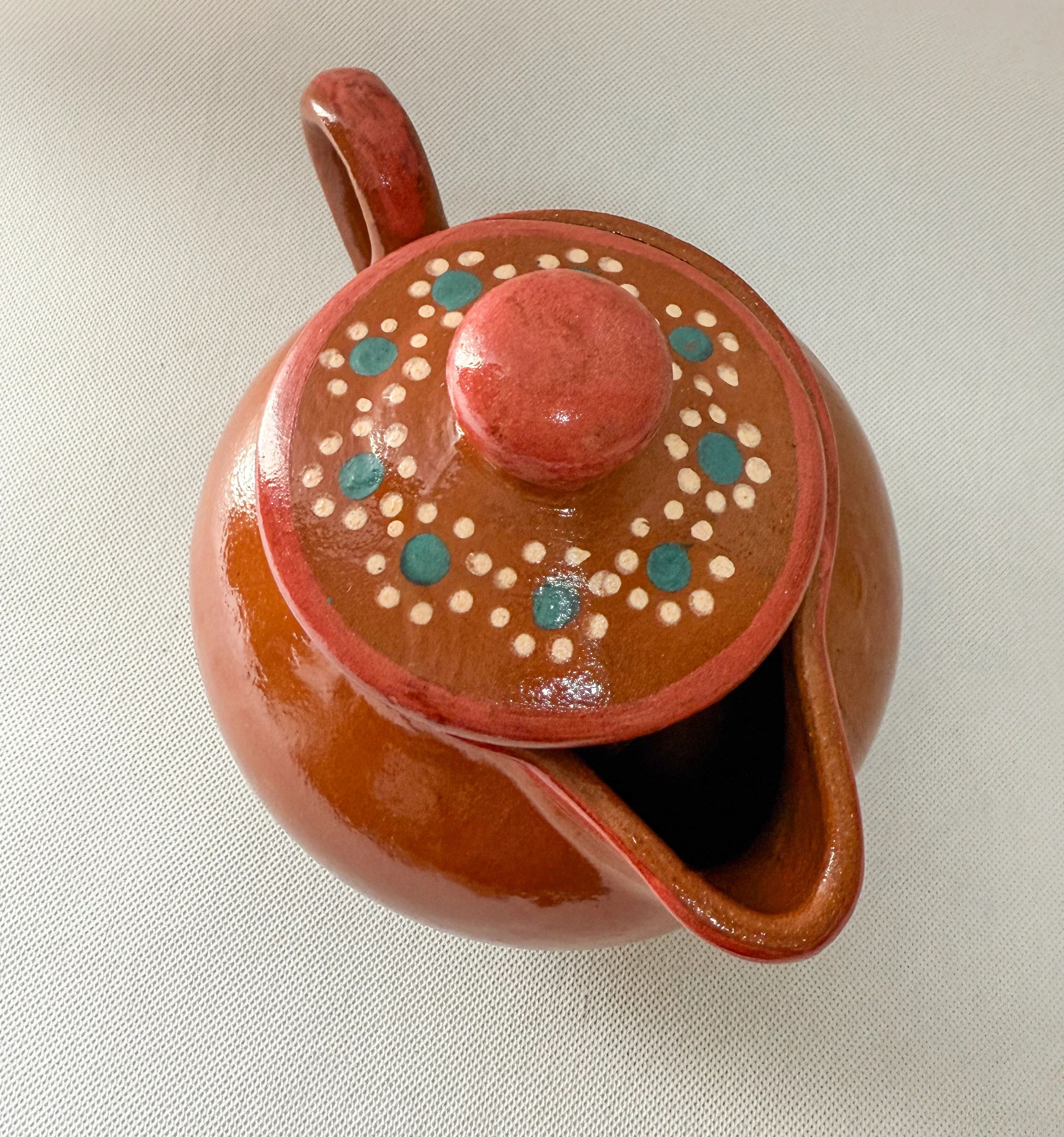 Michoacan Mexican Tea Pot Set 16pc Mexican Tea Set Mexican Pot Clay Tea Pot Juego de Te Capula