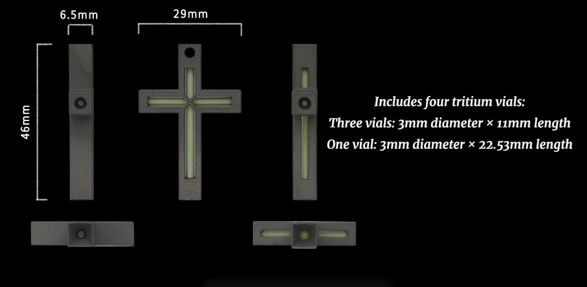 Cyber Tritium Cross Pendant