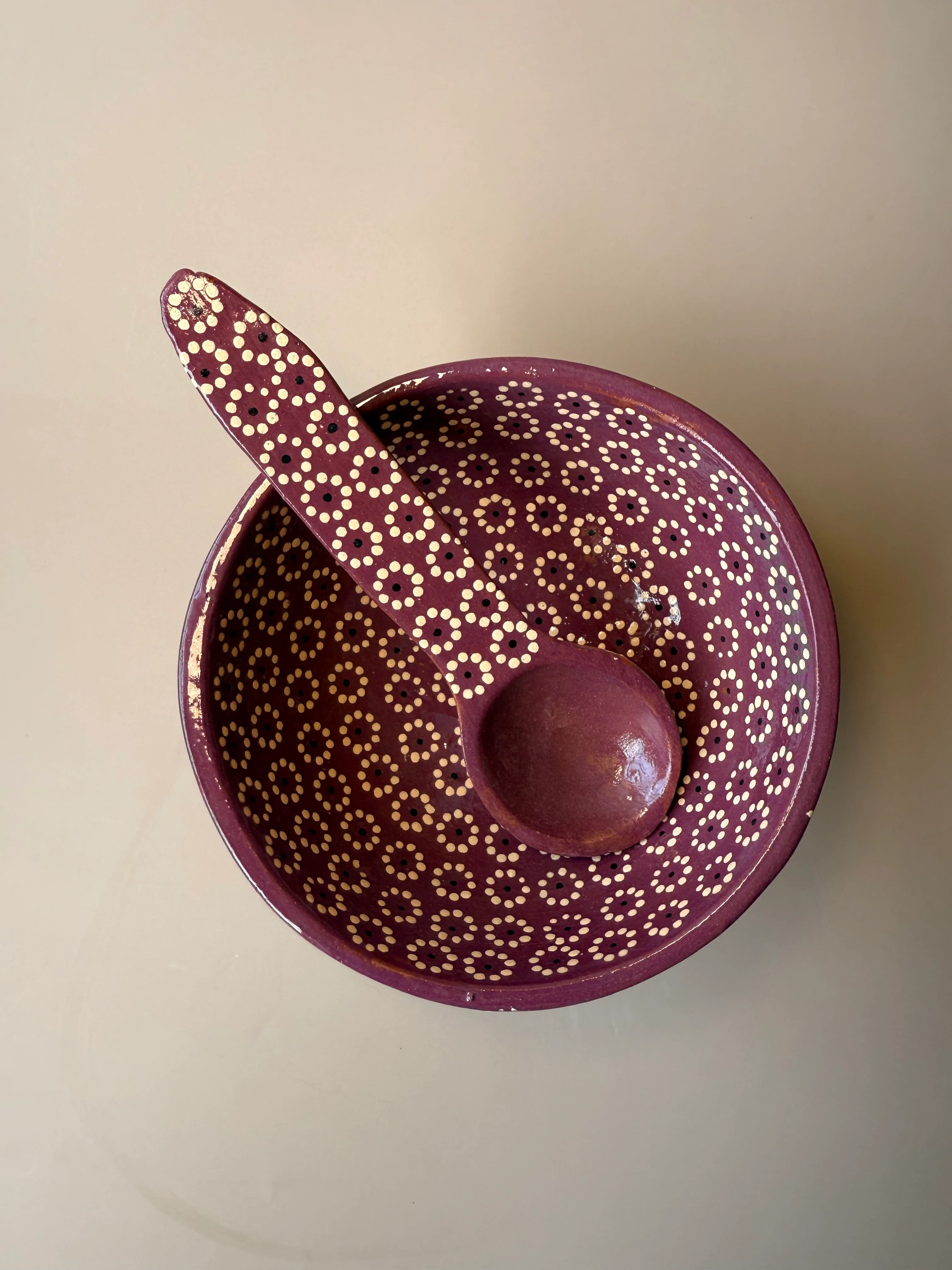 Michoacan Mexican Clay Molcajete Mexican Clay Bowl With Spoon Salsa Bowl With Spoon Traditional Mexican Bowl