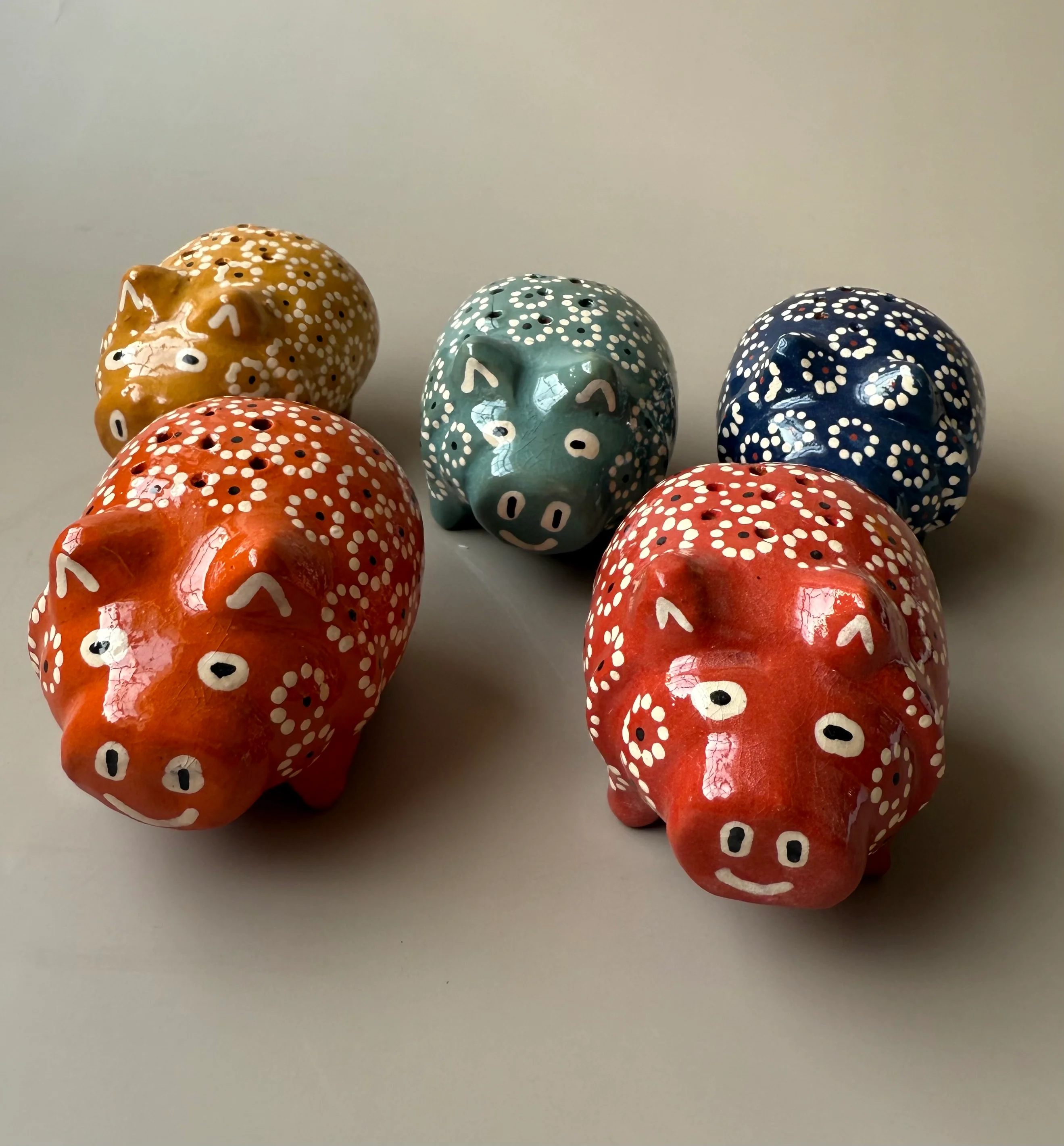 Michoacan Mexican Clay Salt And Pepper Marranitos Shakers Piggies Puerquitos