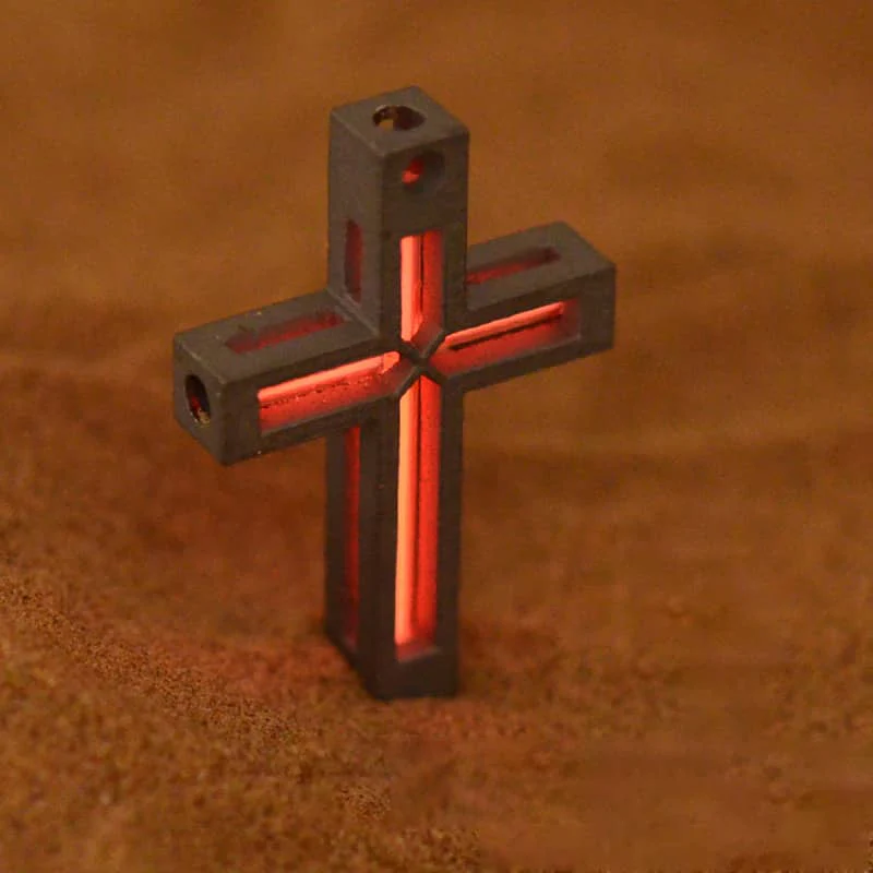 Cyber Tritium Cross Pendant