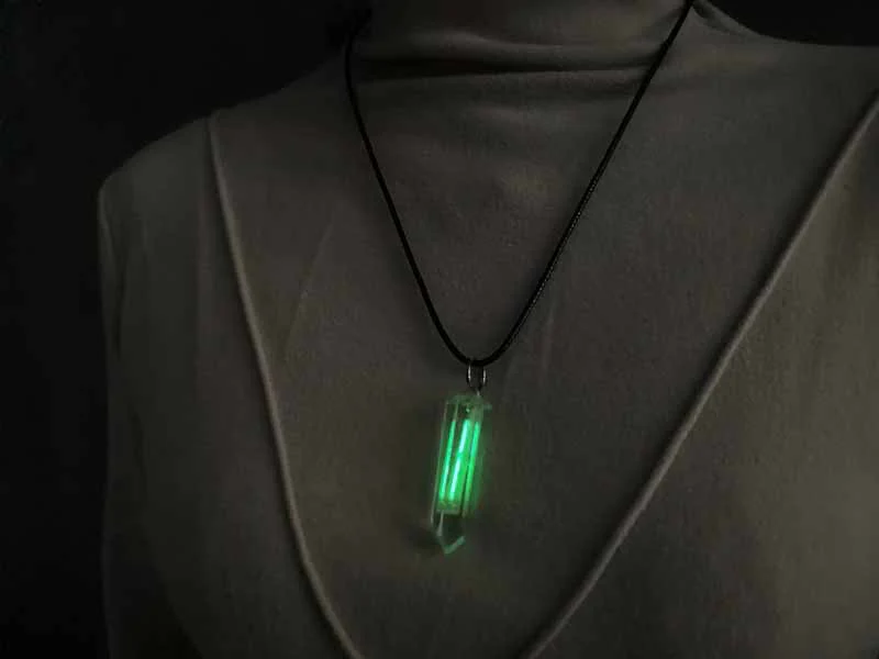 Handcrafted Natural Crystal Tritium Pendant Necklace