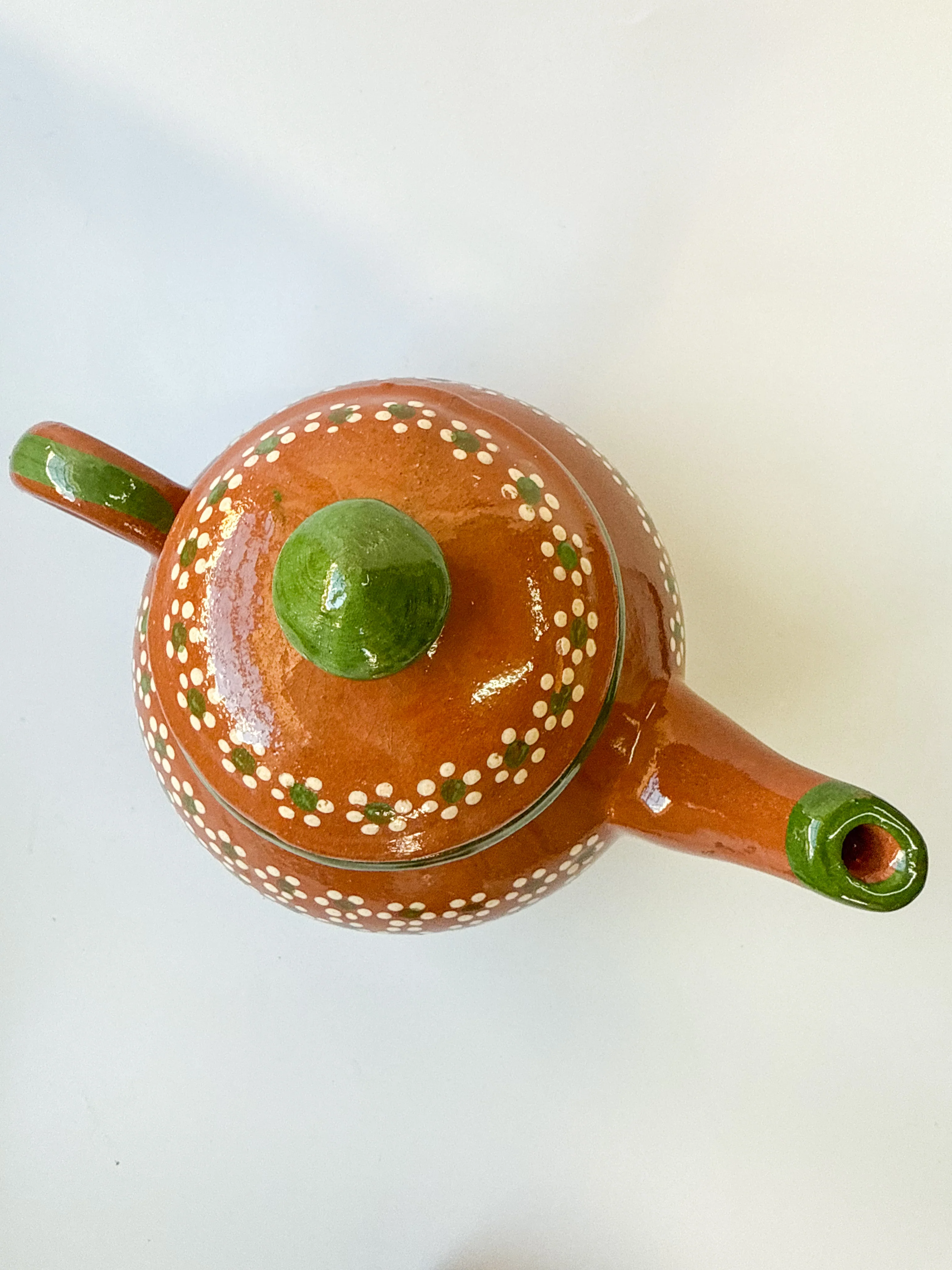 Michoacan Mexican Tea Pot Tetera de Barro Lead Free Pottery Tea Pot Mexican Clay Pot