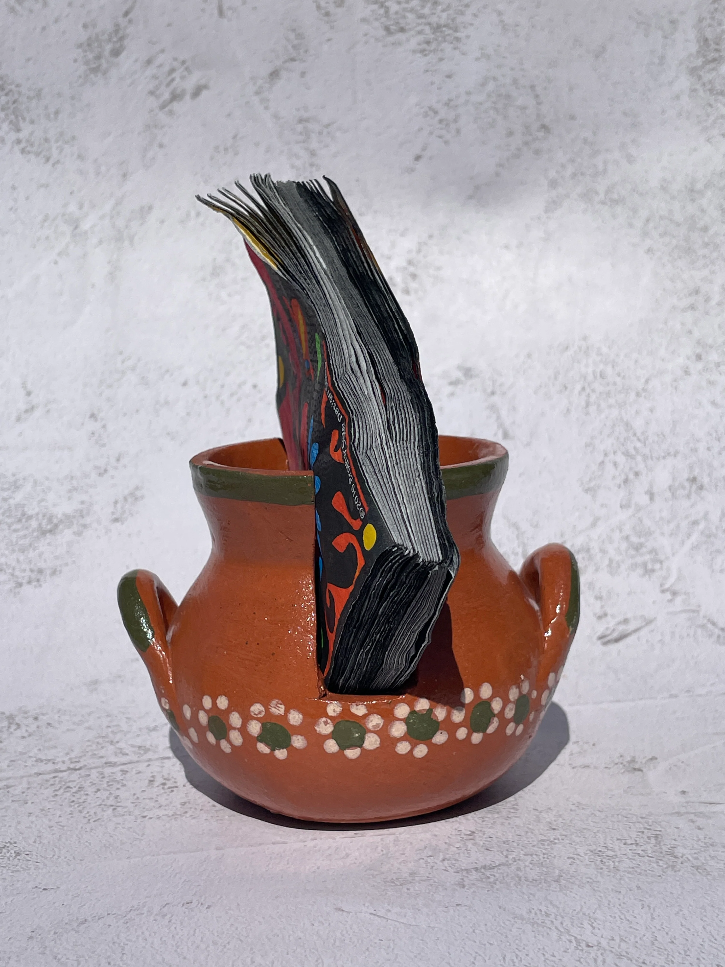 Mexican Clay Napkin Holder Servilletero de Barro Lead Free