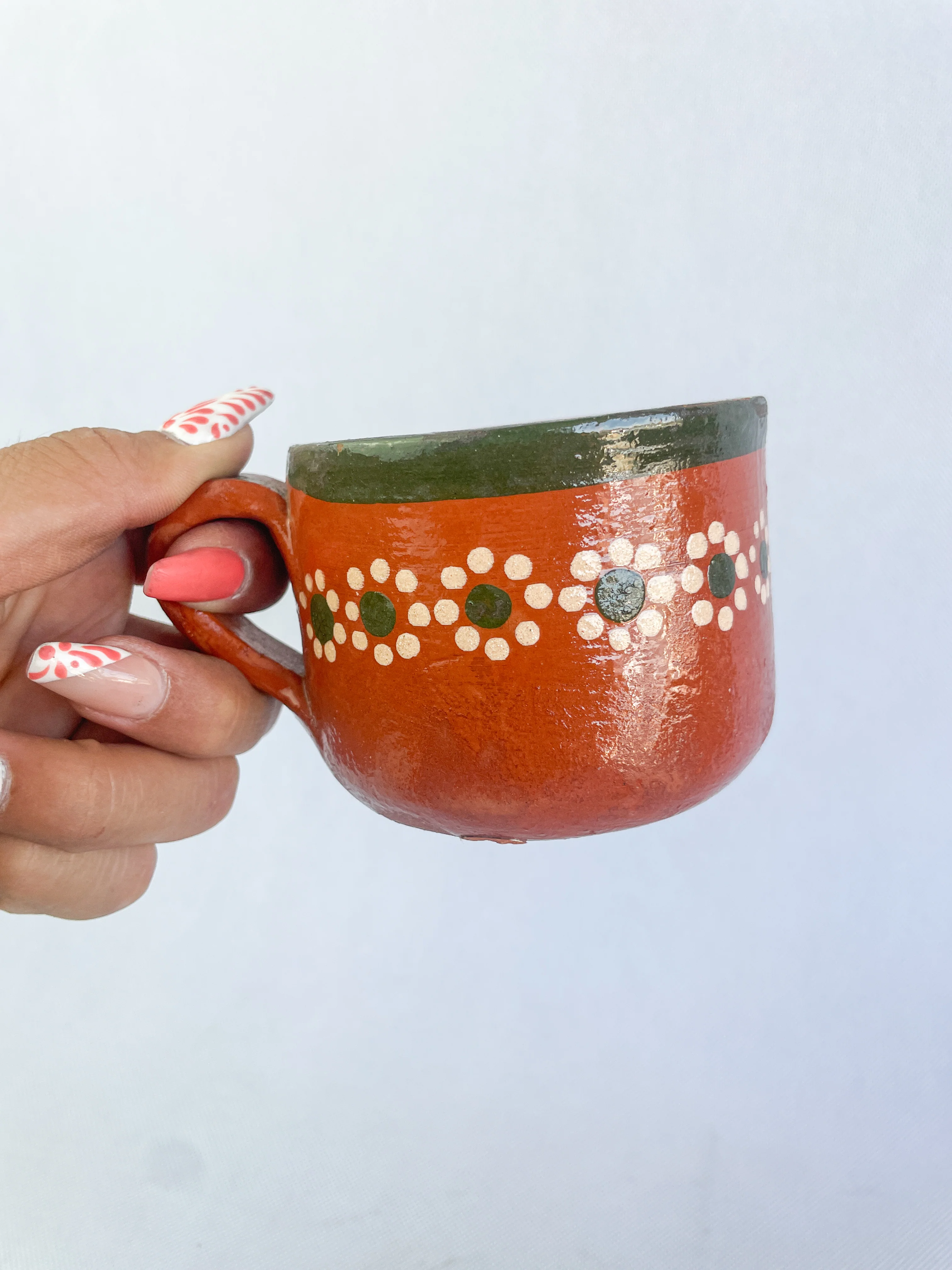 Michoacan Mexican Clay Mugs 4pc Set Mexican Cups Tazas De Barro Lead Free