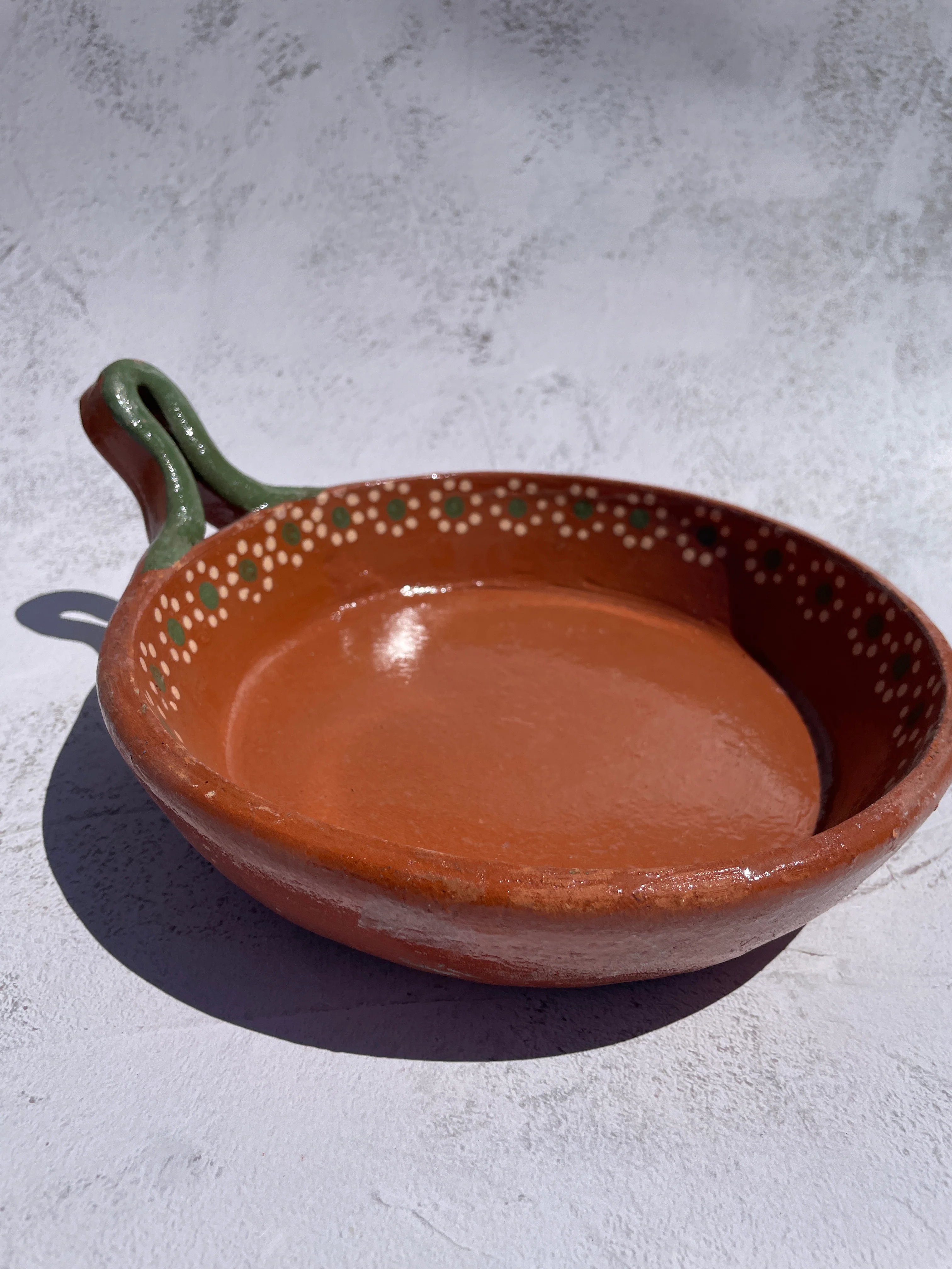 Tonala Clay Fry Pan Sarten de Barro Clay Pan Mexican Clay Cazuela Sartenes de Barro