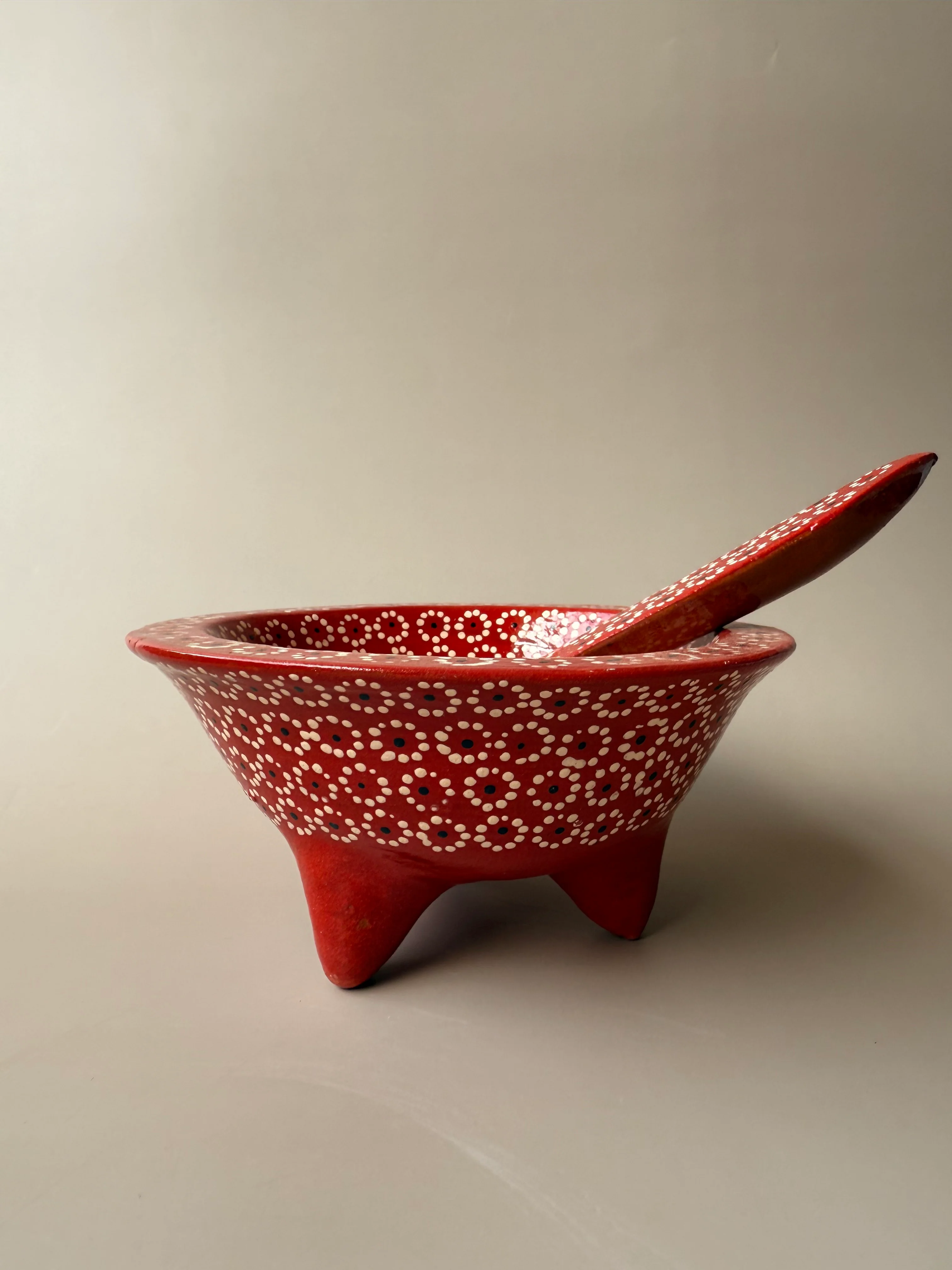 Michoacan Mexican Clay Molcajete Mexican Clay Bowl With Spoon Salsa Bowl With Spoon Traditional Mexican Bowl