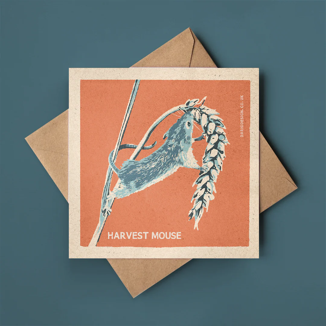 Harvest Mouse greeting card
