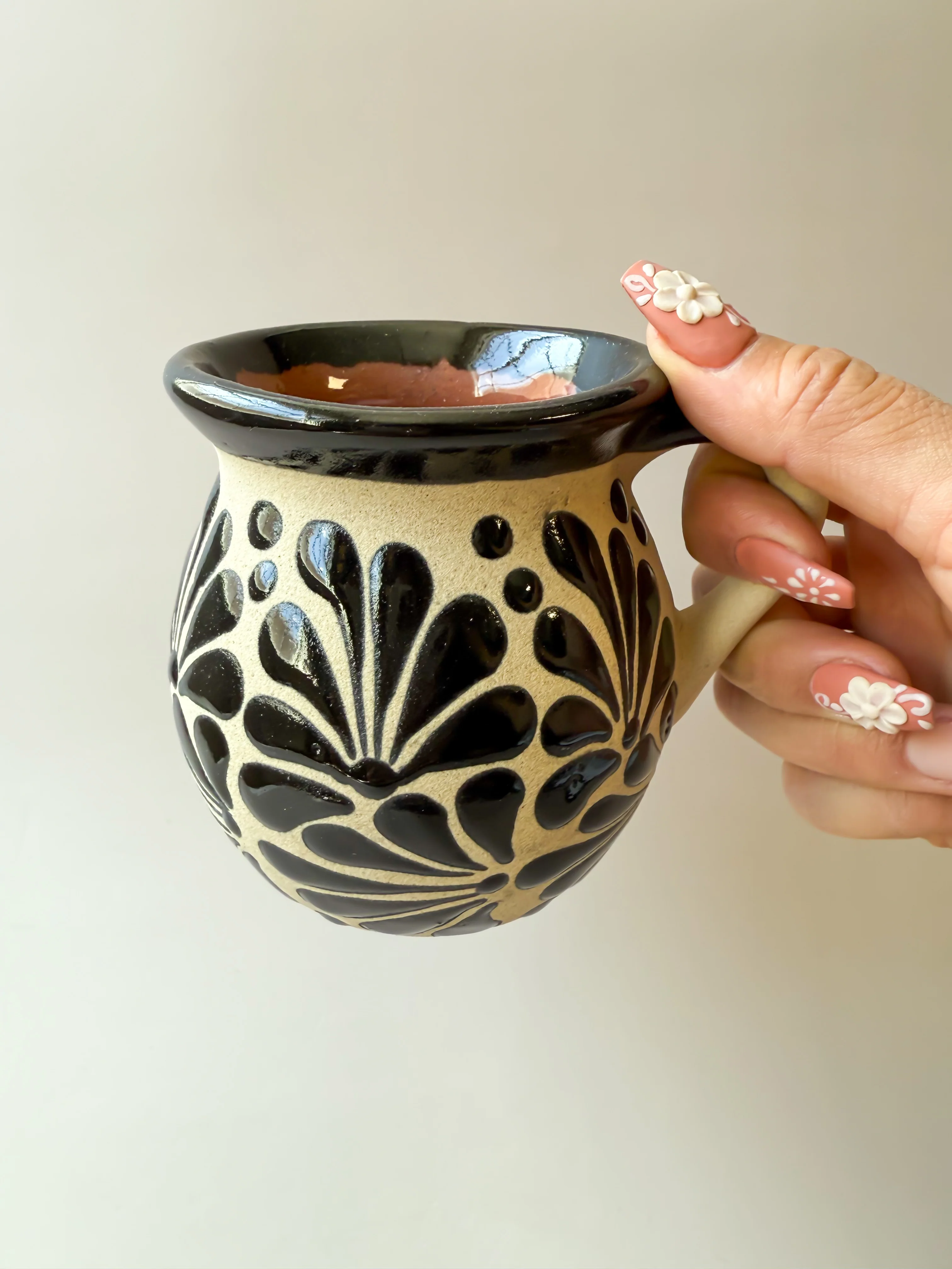 Mexican Clay Mugs Engobe Colorful Tazas De Barro Talavera Coffee Mug