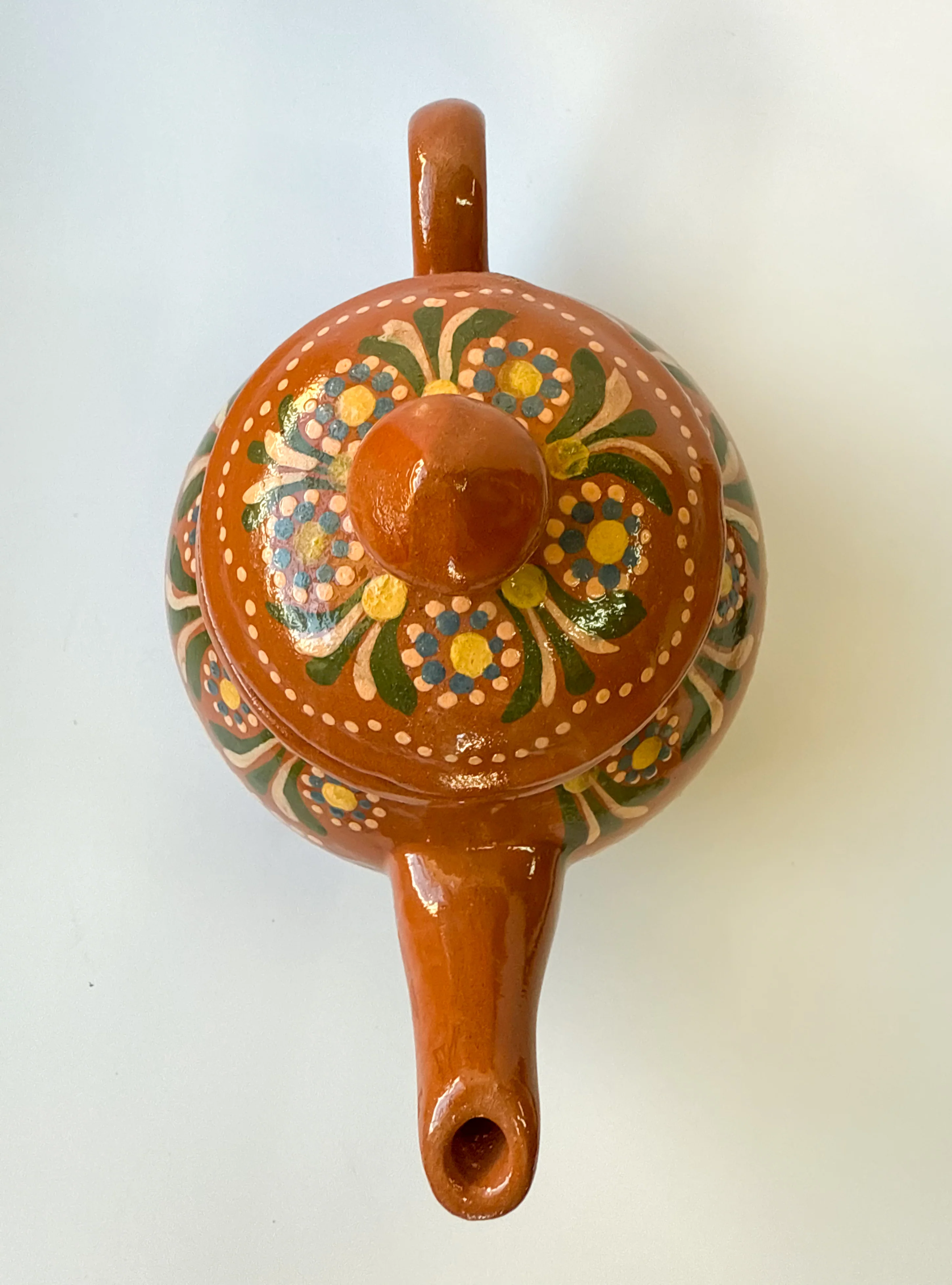 Michoacan Mexican Tea Pot Tetera de Barro Lead Free Pottery Tea Pot Mexican Clay Pot