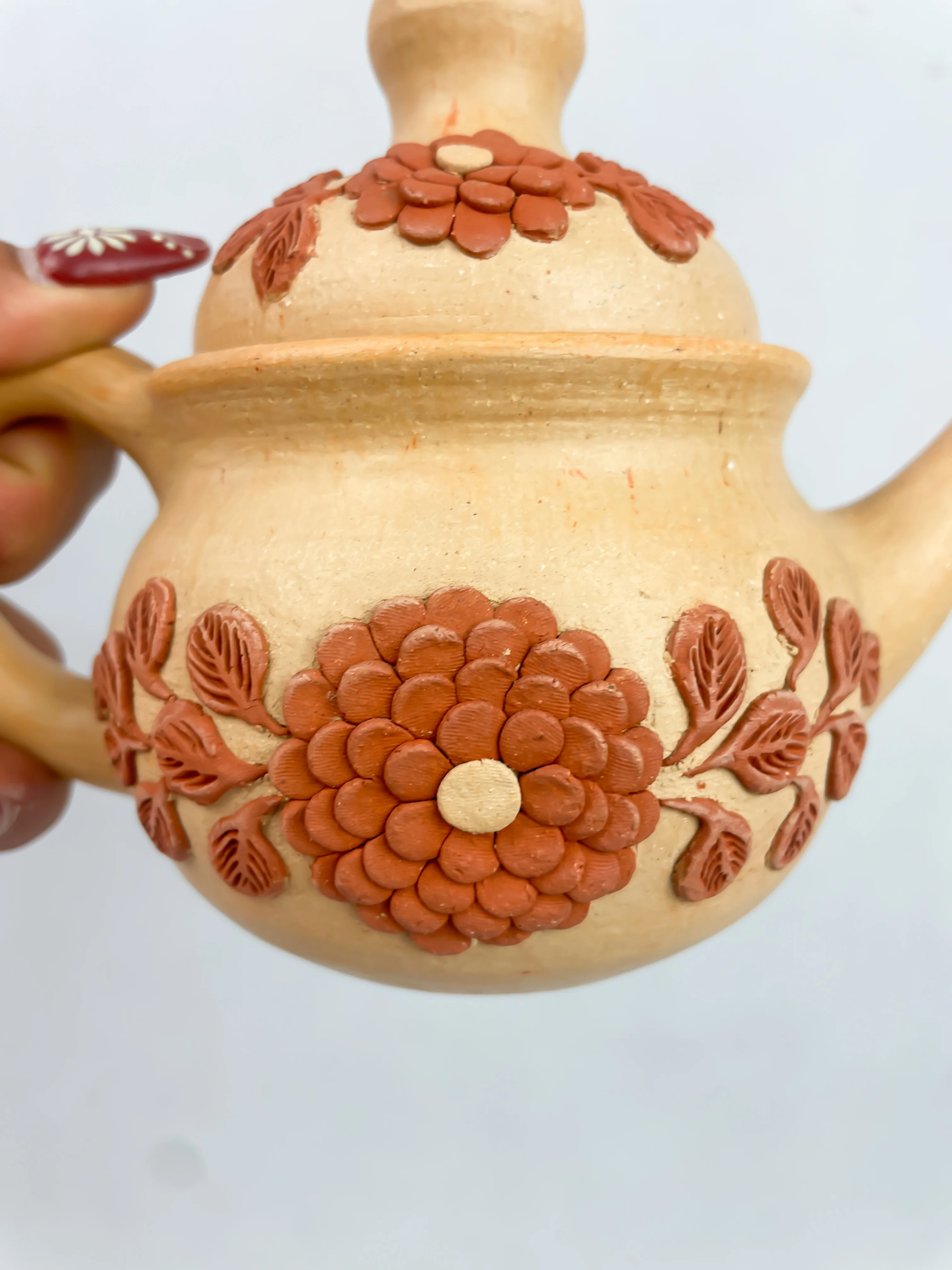 Velasco Oaxaca Pottery Tetera Mexican Tea Pot Clay Filigree Filigrana Oaxacan Pottery Atzompa Pottery