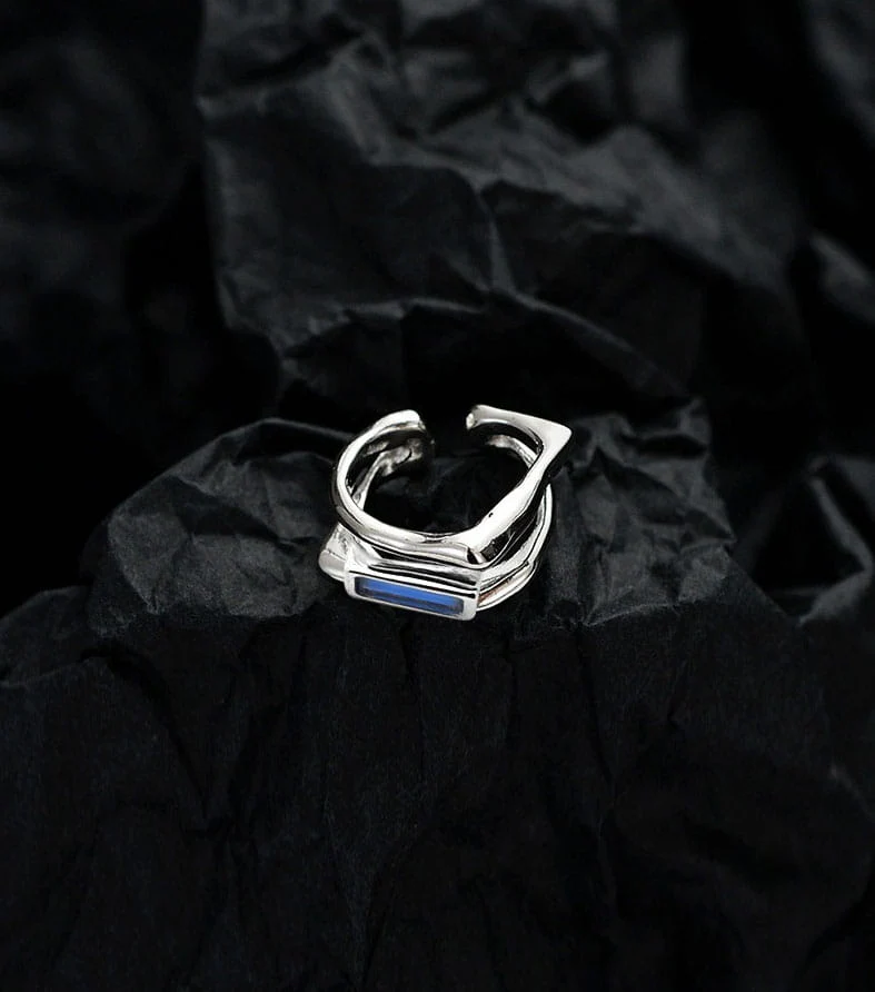 S925 Sterling Silver Double-Layer Tritium Glow Ear Cuff