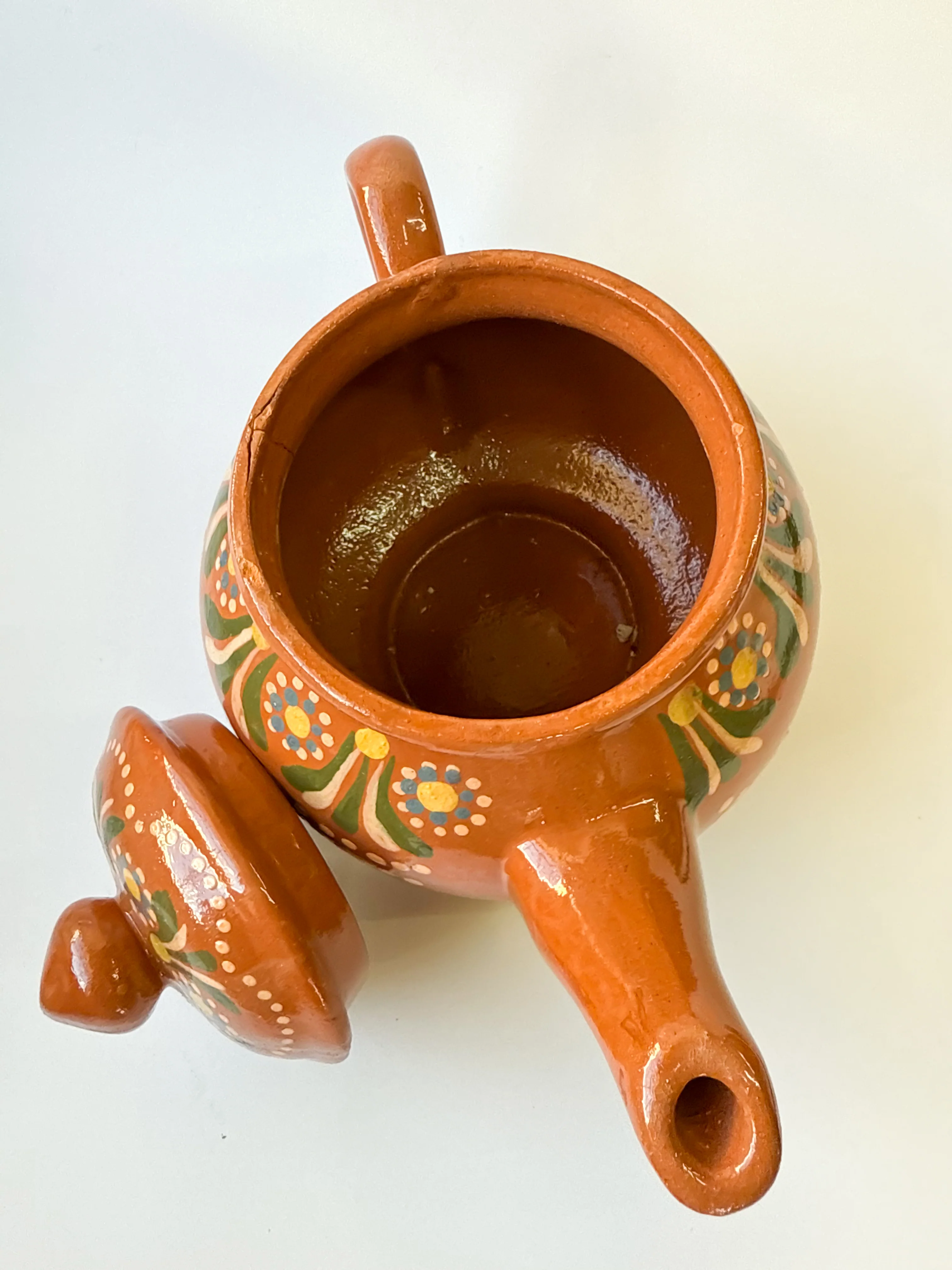 Michoacan Mexican Tea Pot Tetera de Barro Lead Free Pottery Tea Pot Mexican Clay Pot