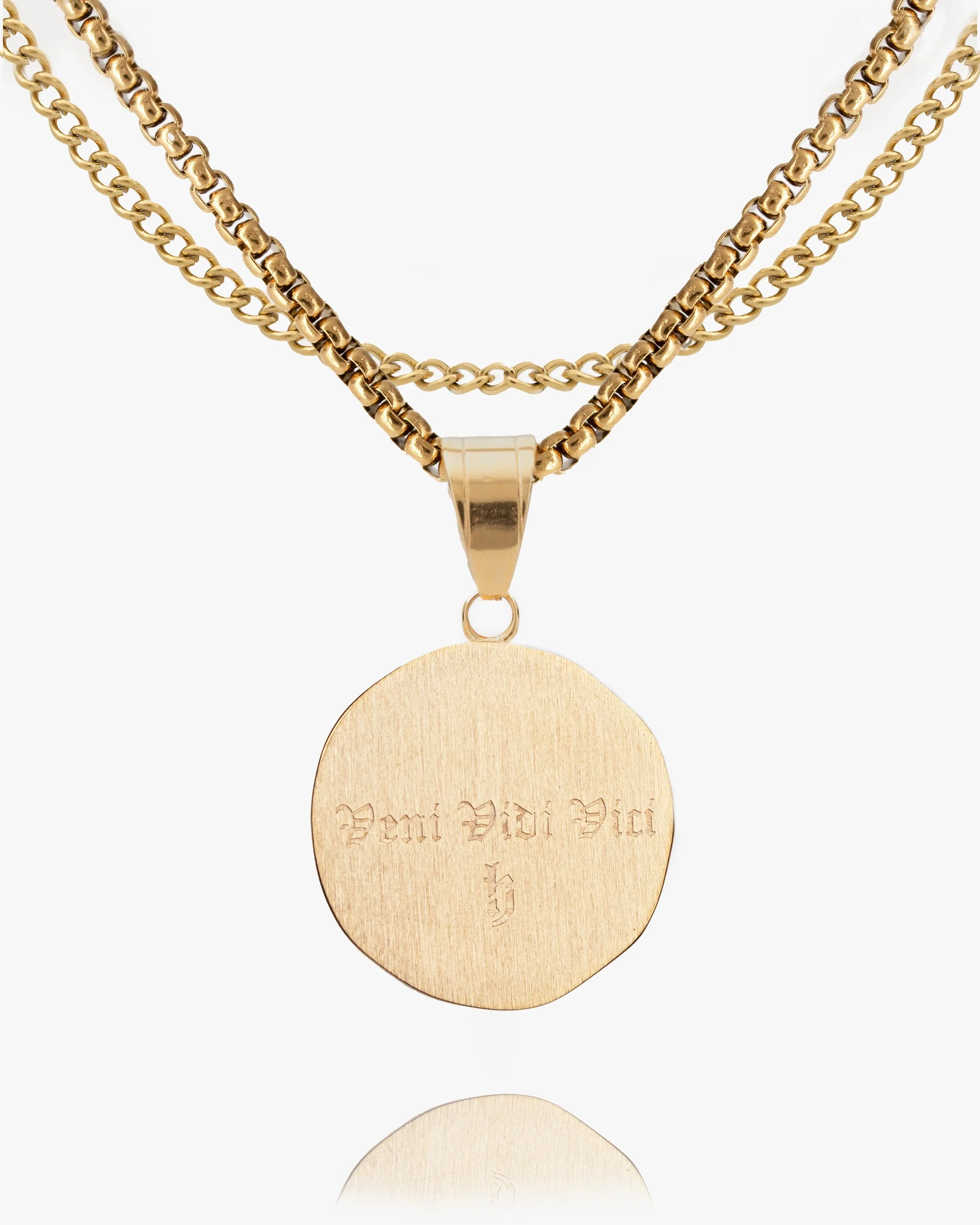 Spartan Skull Veni Vidi Vici Coin Pendant