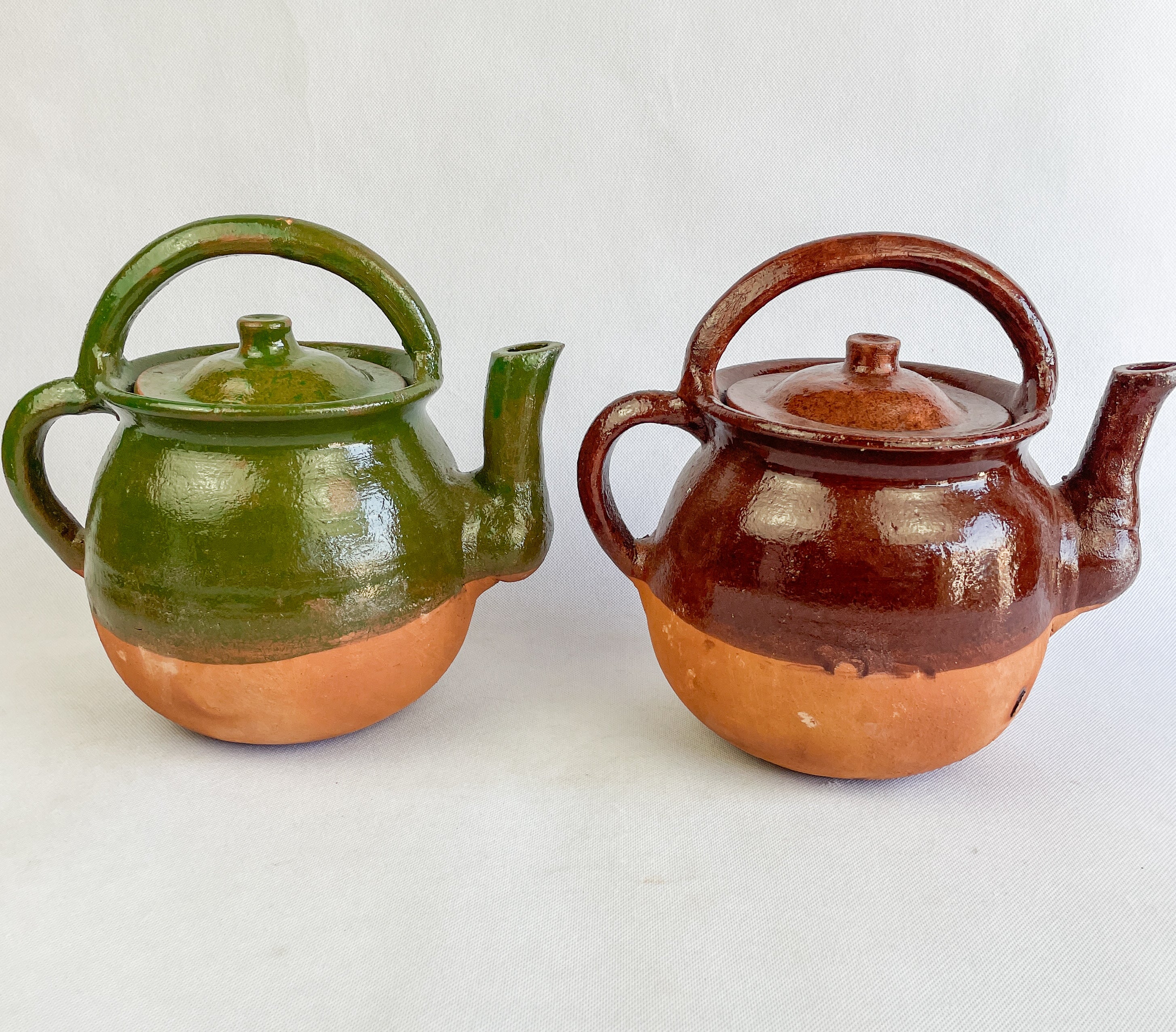 Tonala Mexican Tea Pot Tetera de Barro Lead Free Pottery Tea Pot Mexican Clay Pot Kettle