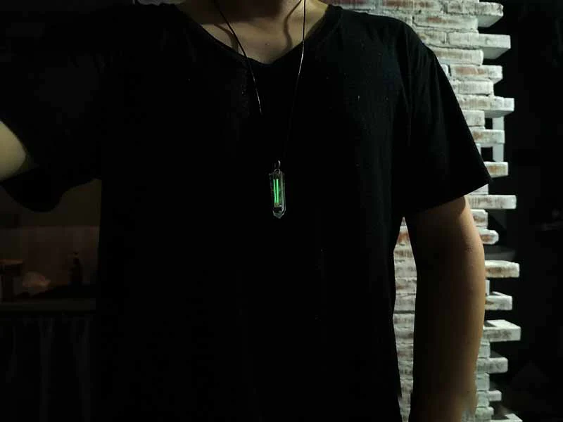 Handcrafted Natural Crystal Tritium Pendant Necklace