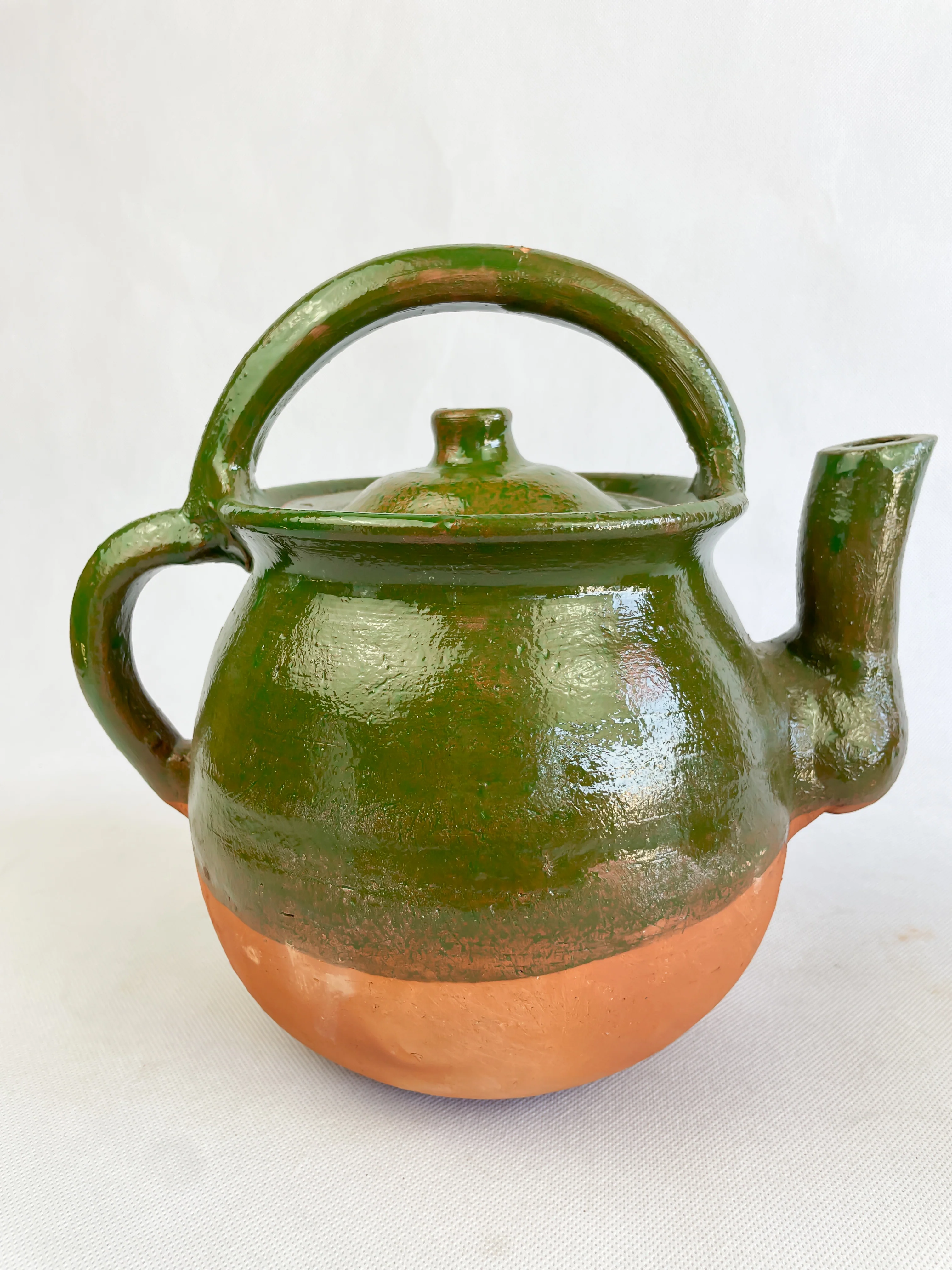 Tonala Mexican Tea Pot Tetera de Barro Lead Free Pottery Tea Pot Mexican Clay Pot Kettle