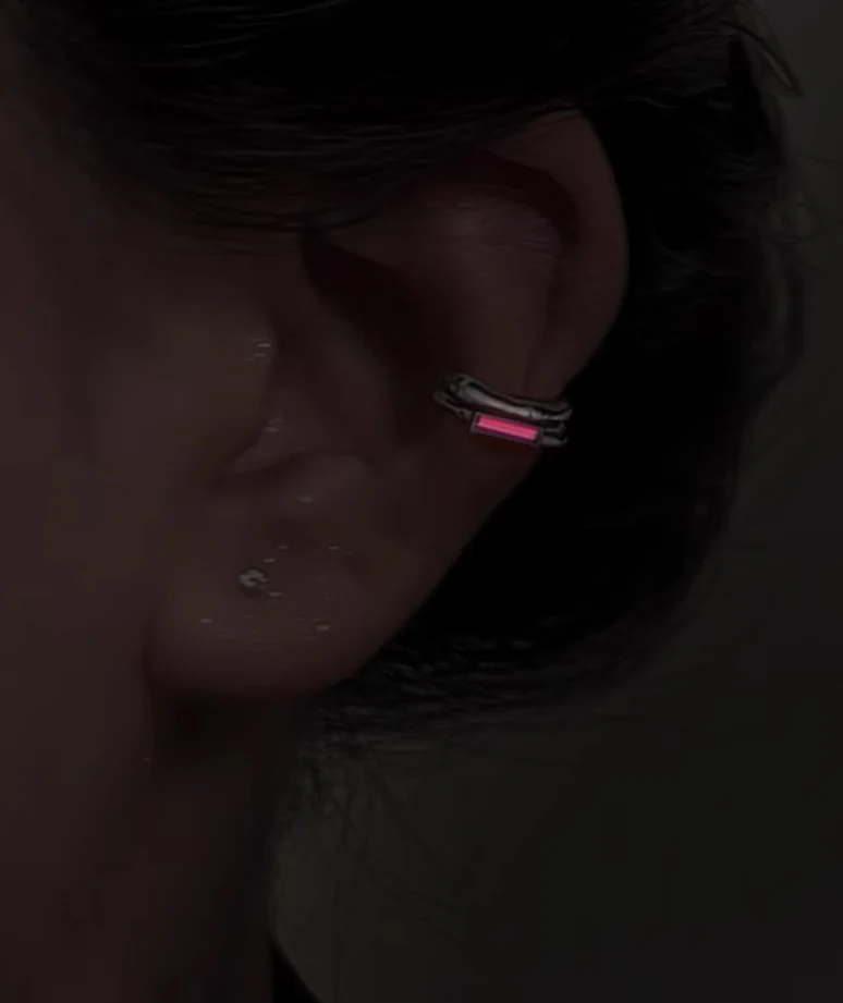 S925 Sterling Silver Double-Layer Tritium Glow Ear Cuff