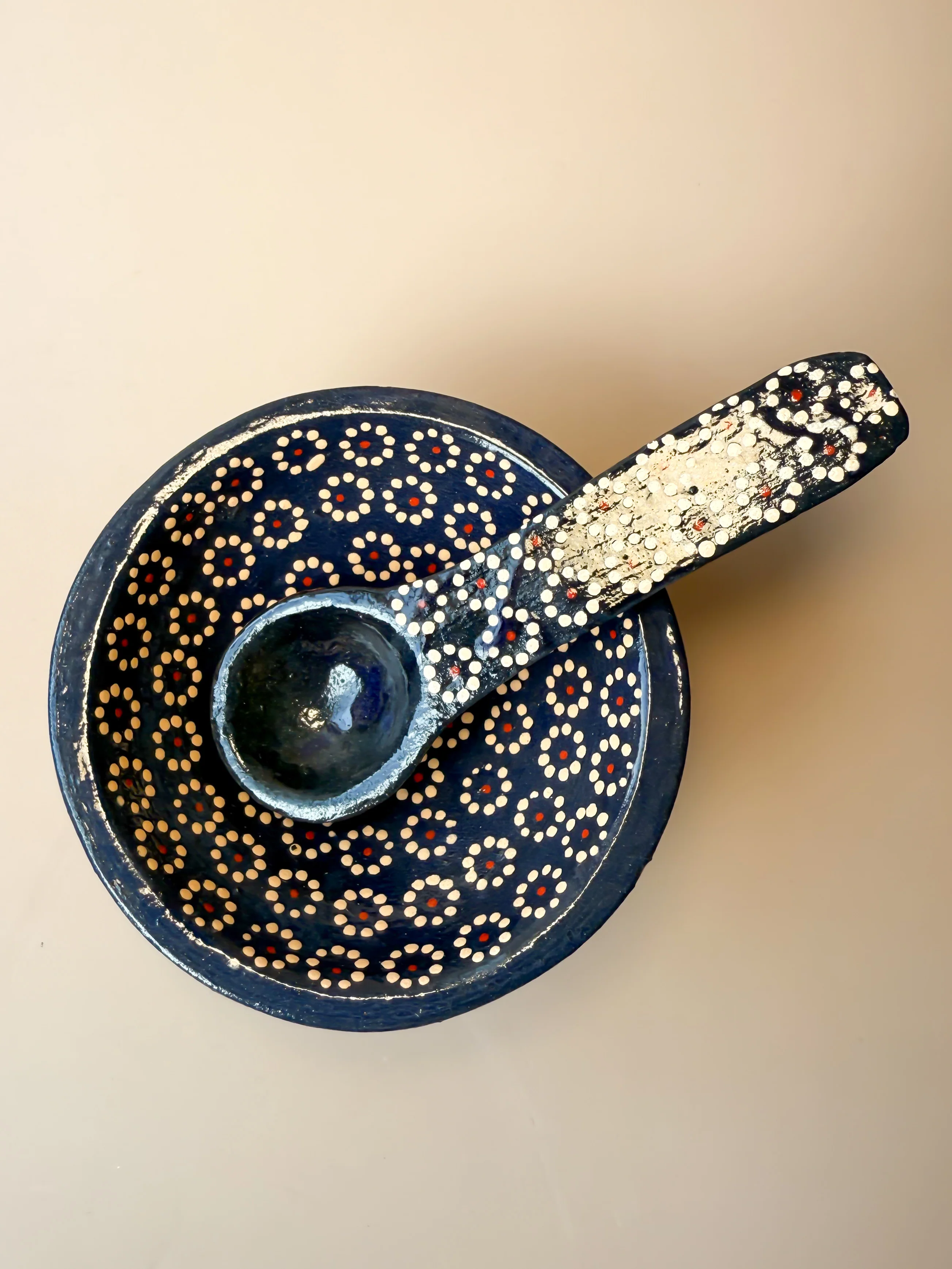 Michoacan Mexican Clay Molcajete Mexican Clay Bowl With Spoon Salsa Bowl With Spoon Traditional Mexican Bowl