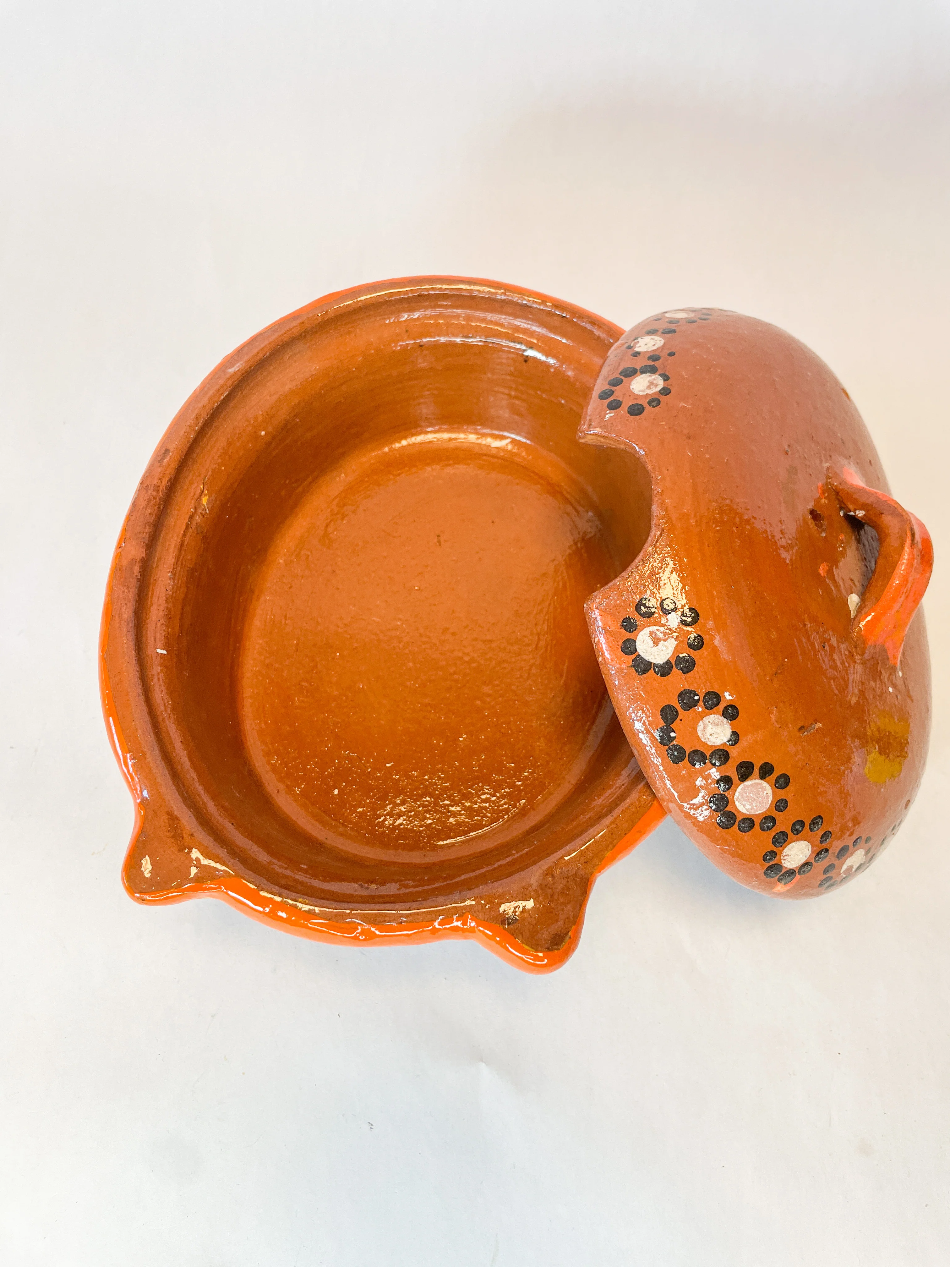 Michoacan Mexican Clay Bowl with Lid Marranito Salsera Mexican Marranitos Puerquitos