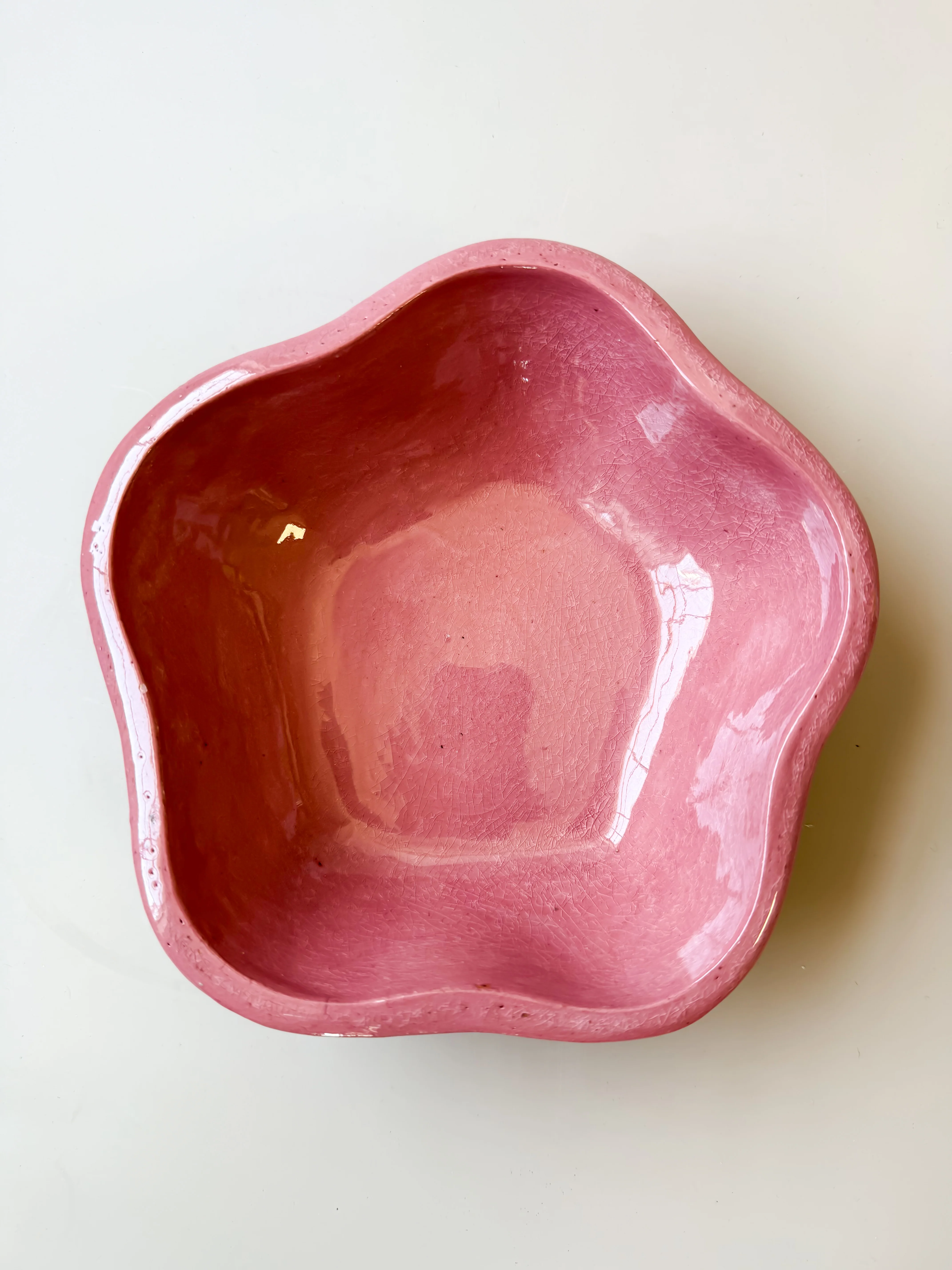 Michoacan Mexican Clay Plate Flower Shaped Plato Flor Capula