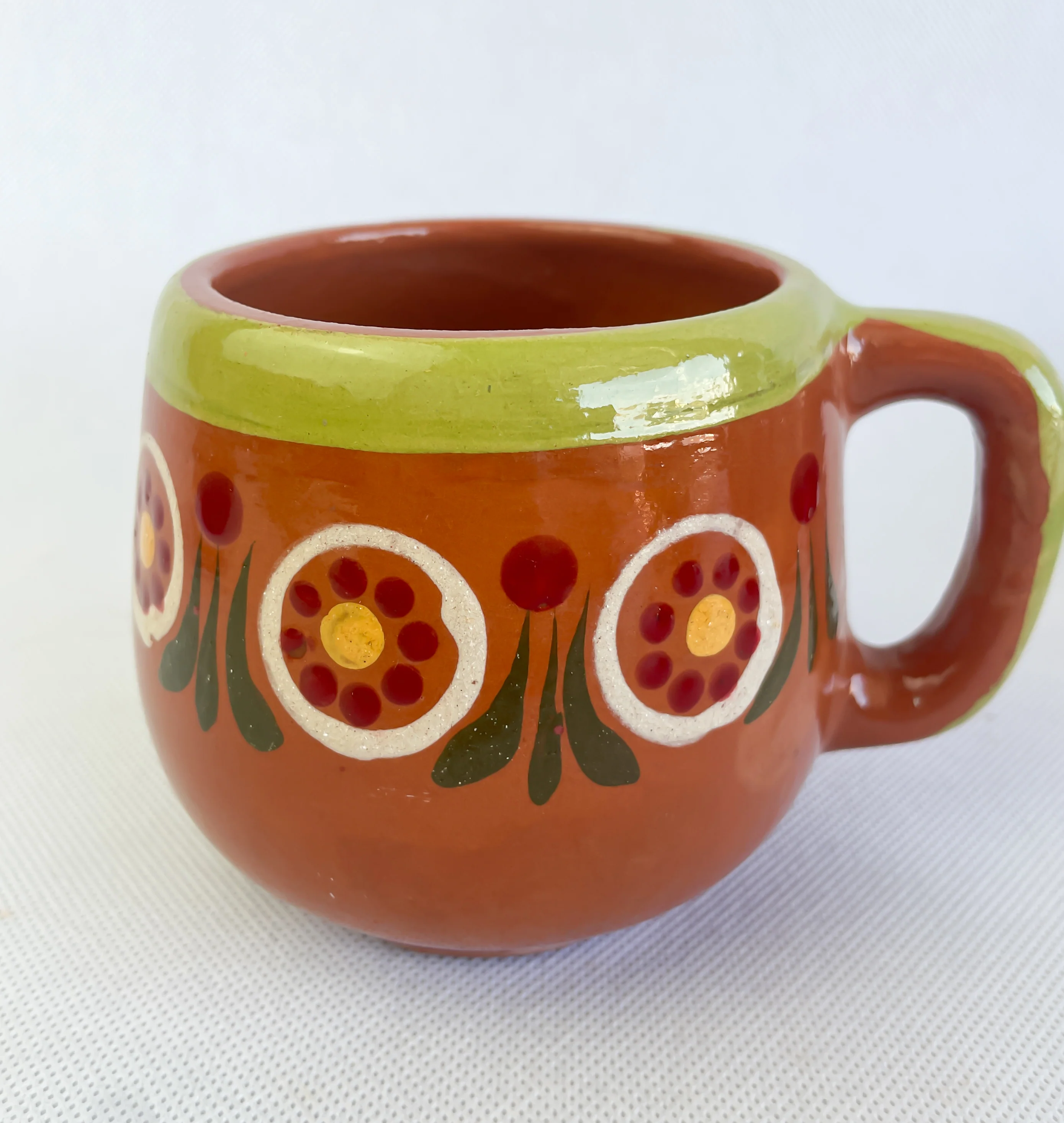 Michoacan Mexican Clay Mugs 4pc Set Mexican Cups Tazas De Barro Lead Free