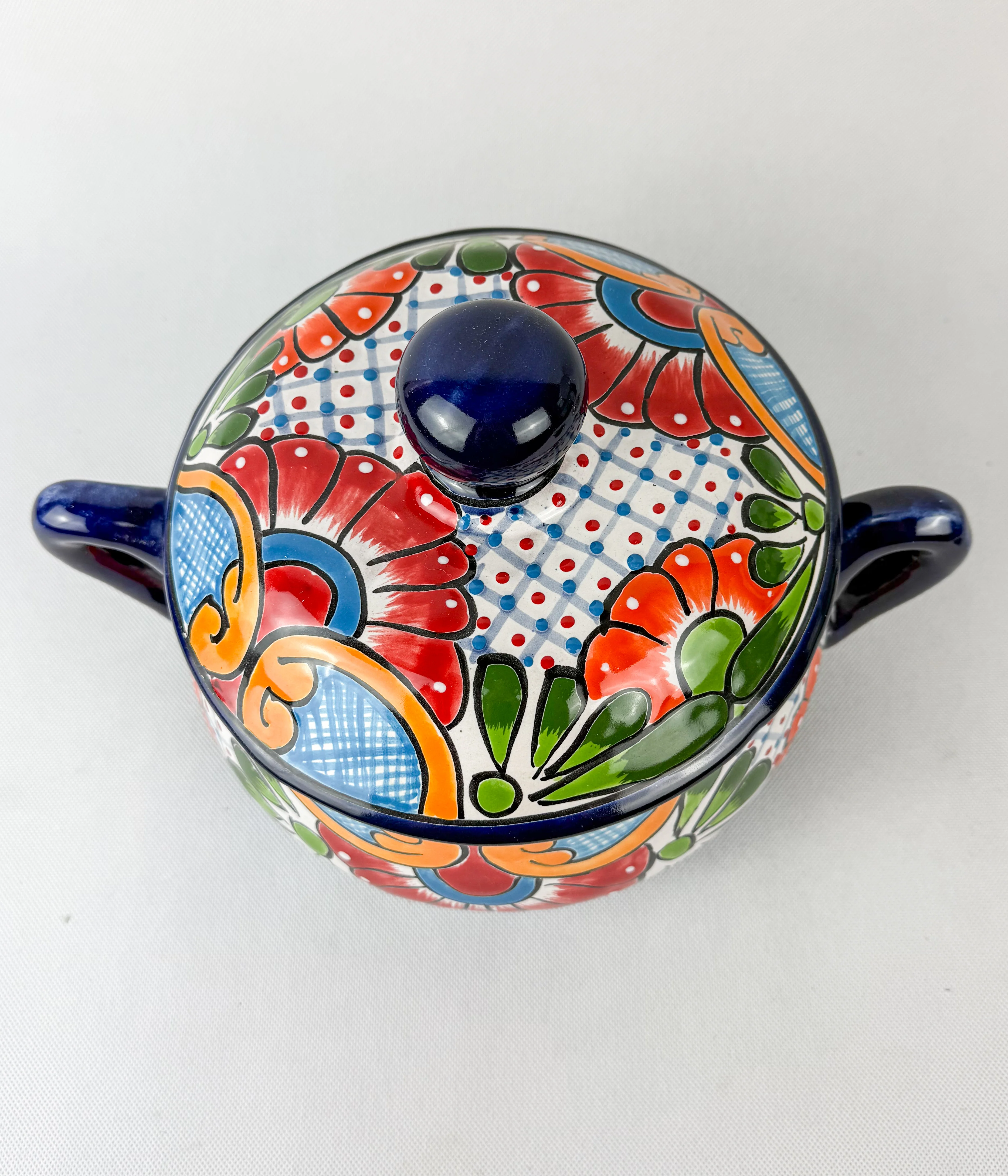 Talavera Pot Cazuela Sopera Talavera Pottery Mexican Clay Pot Colorful